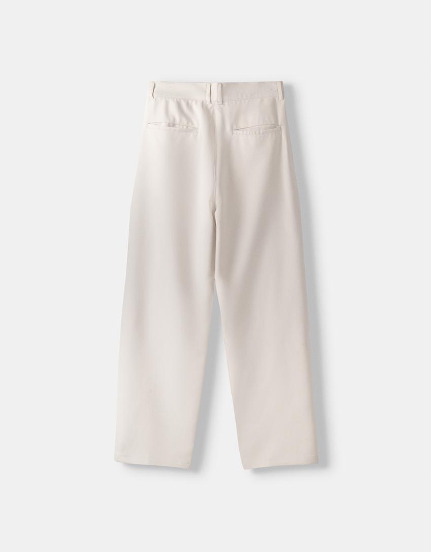 Tailored baggy trousers-Sand