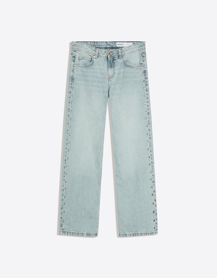 Jeans baggy tachas estrellas-Azul lavado