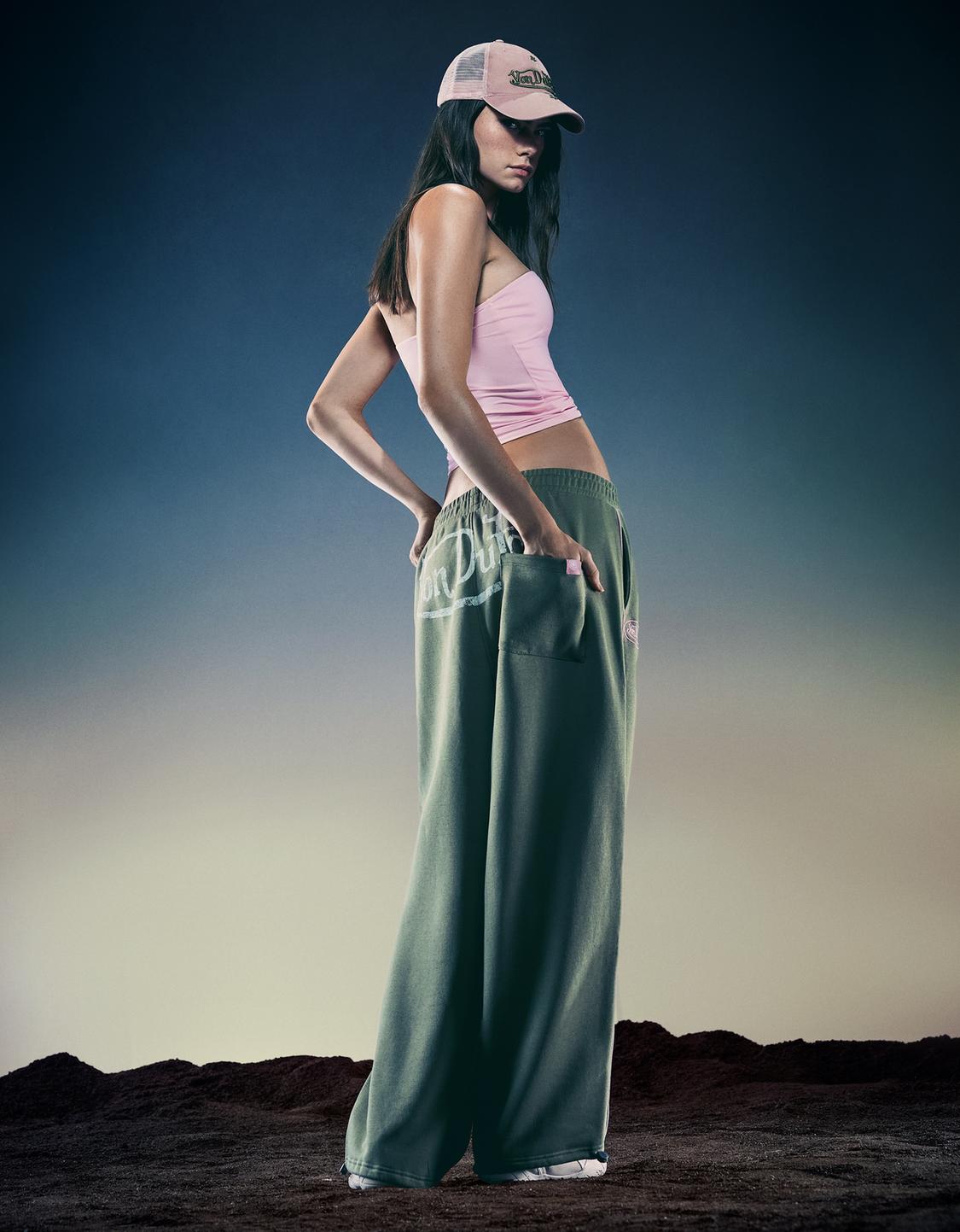 Von Dutch printed plush trousers