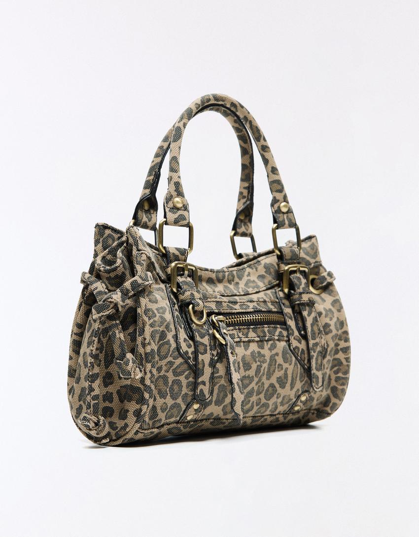 Mini-Tasche mit Schnallen-Khaki
