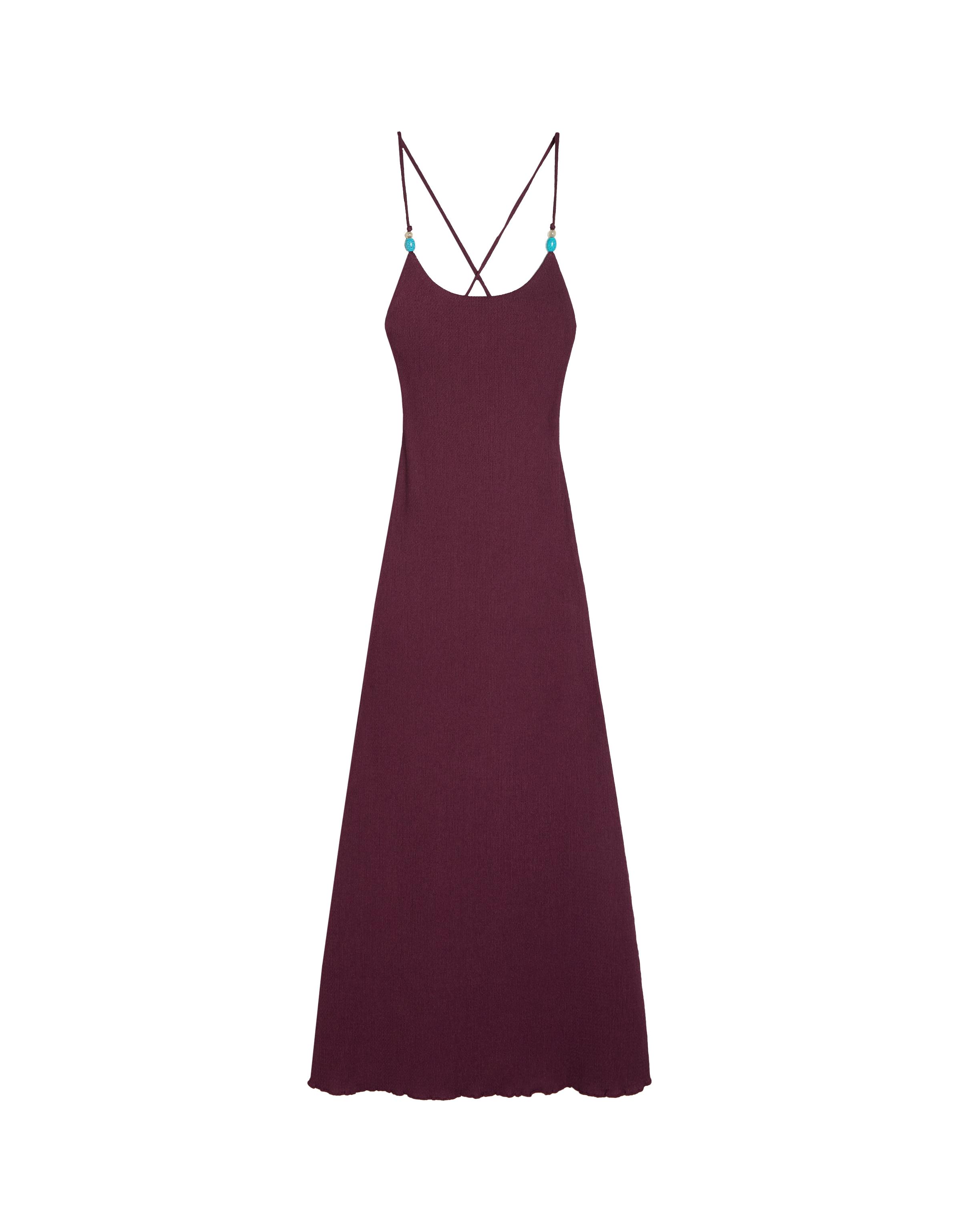 Rustic strappy midi dress — Violet