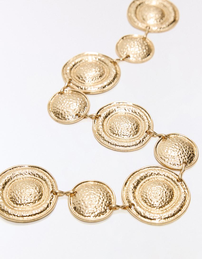 Cinto corrente discos-Dourado