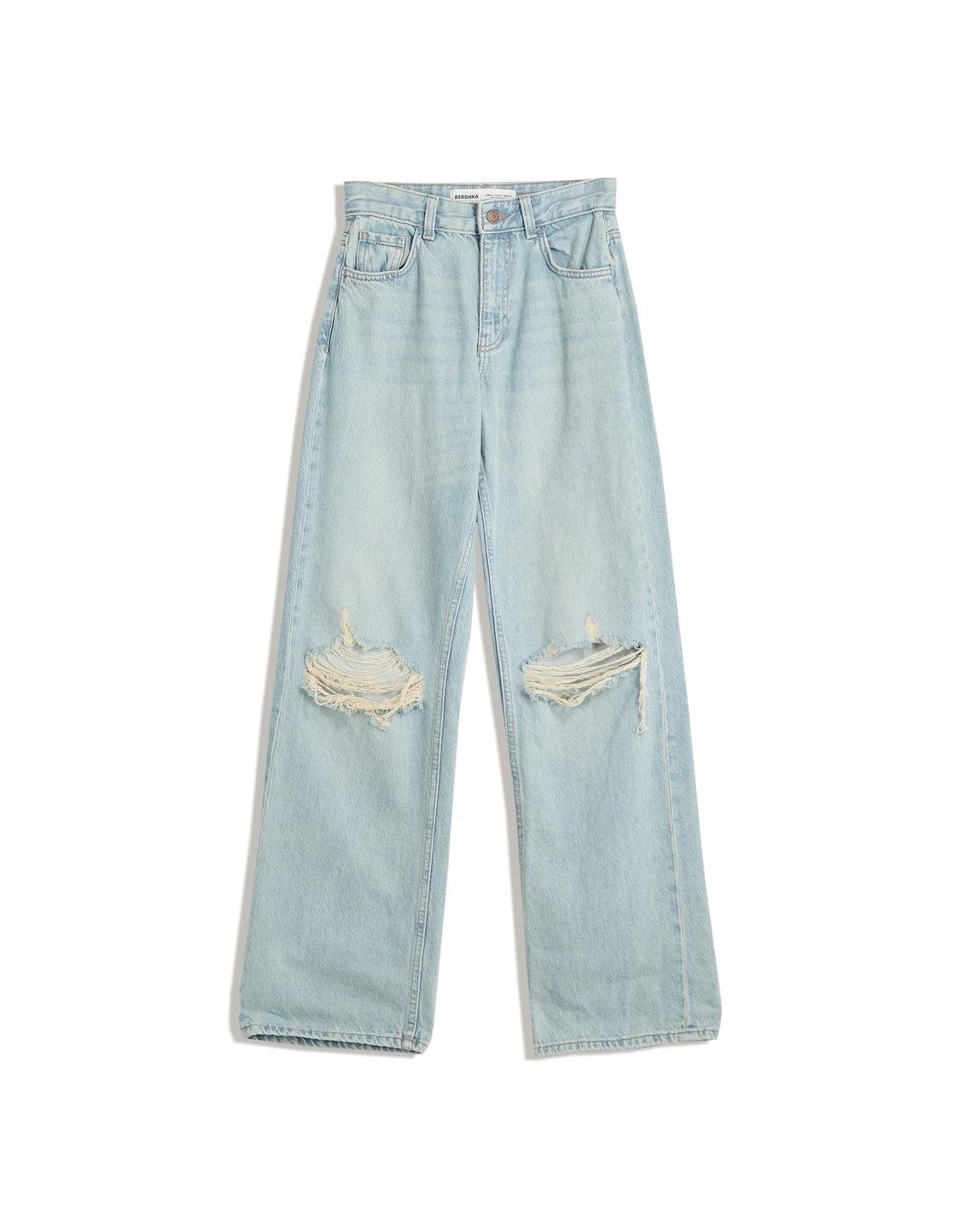 Ripped wide-leg jeans