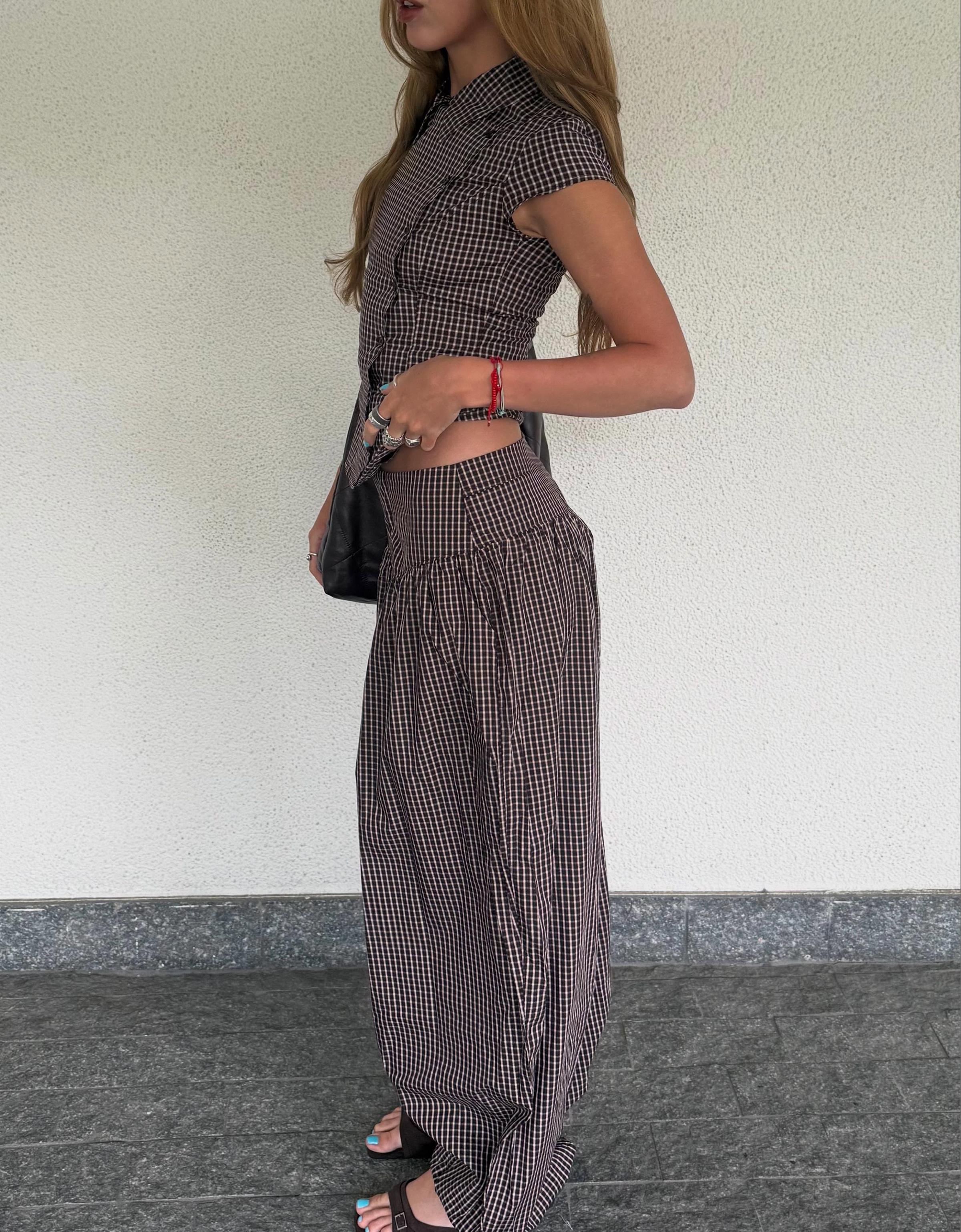 Bershka Büzgü belli şalvar pantolon görsel 6