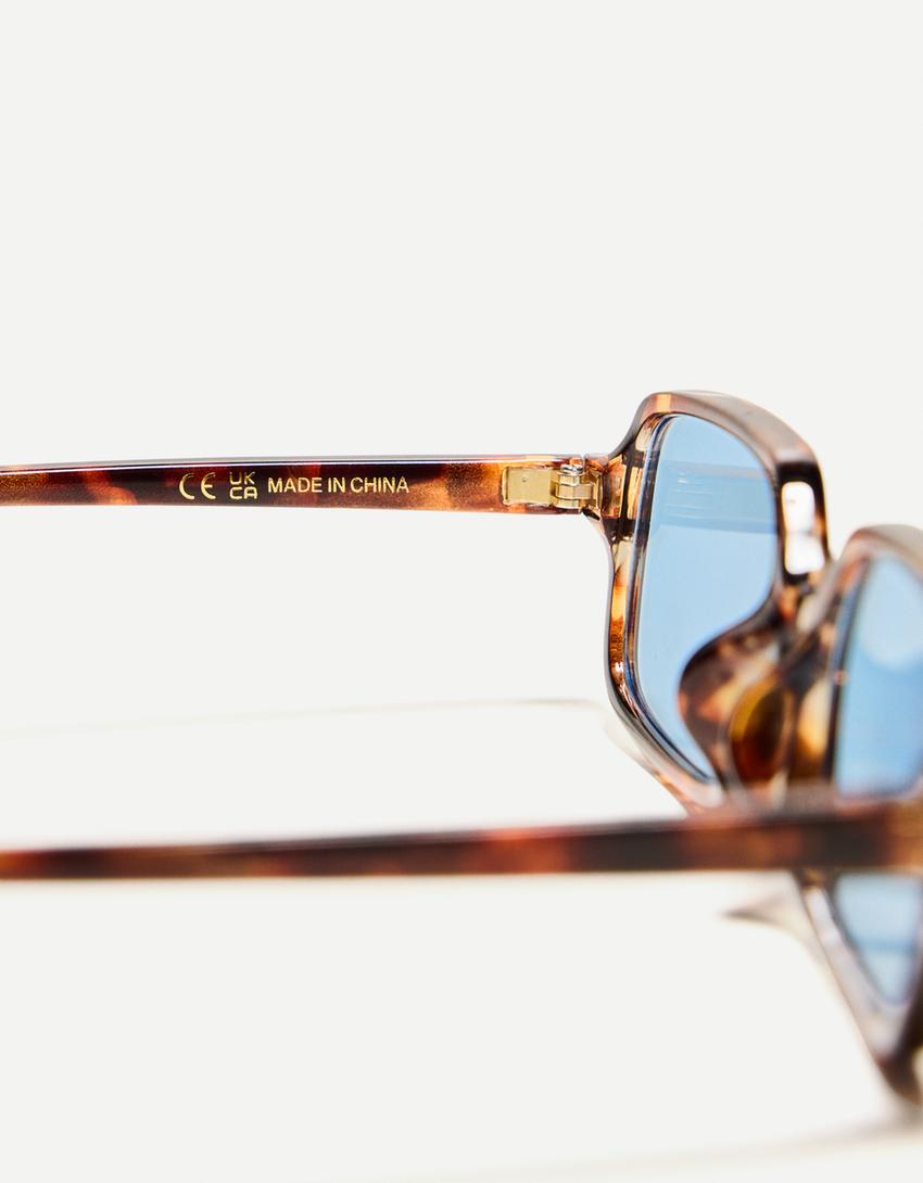 Gafas carey rectangulares-Azul-2