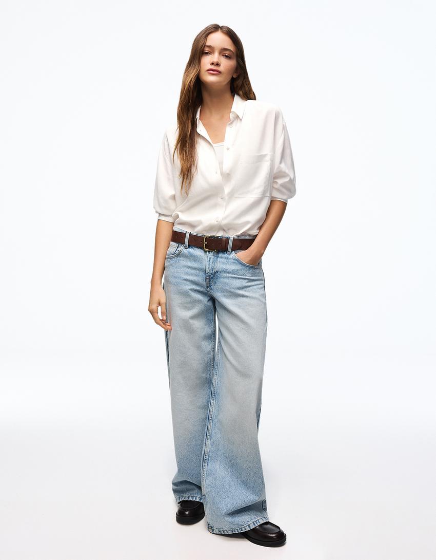 Chemise oversize fluide-Blanc