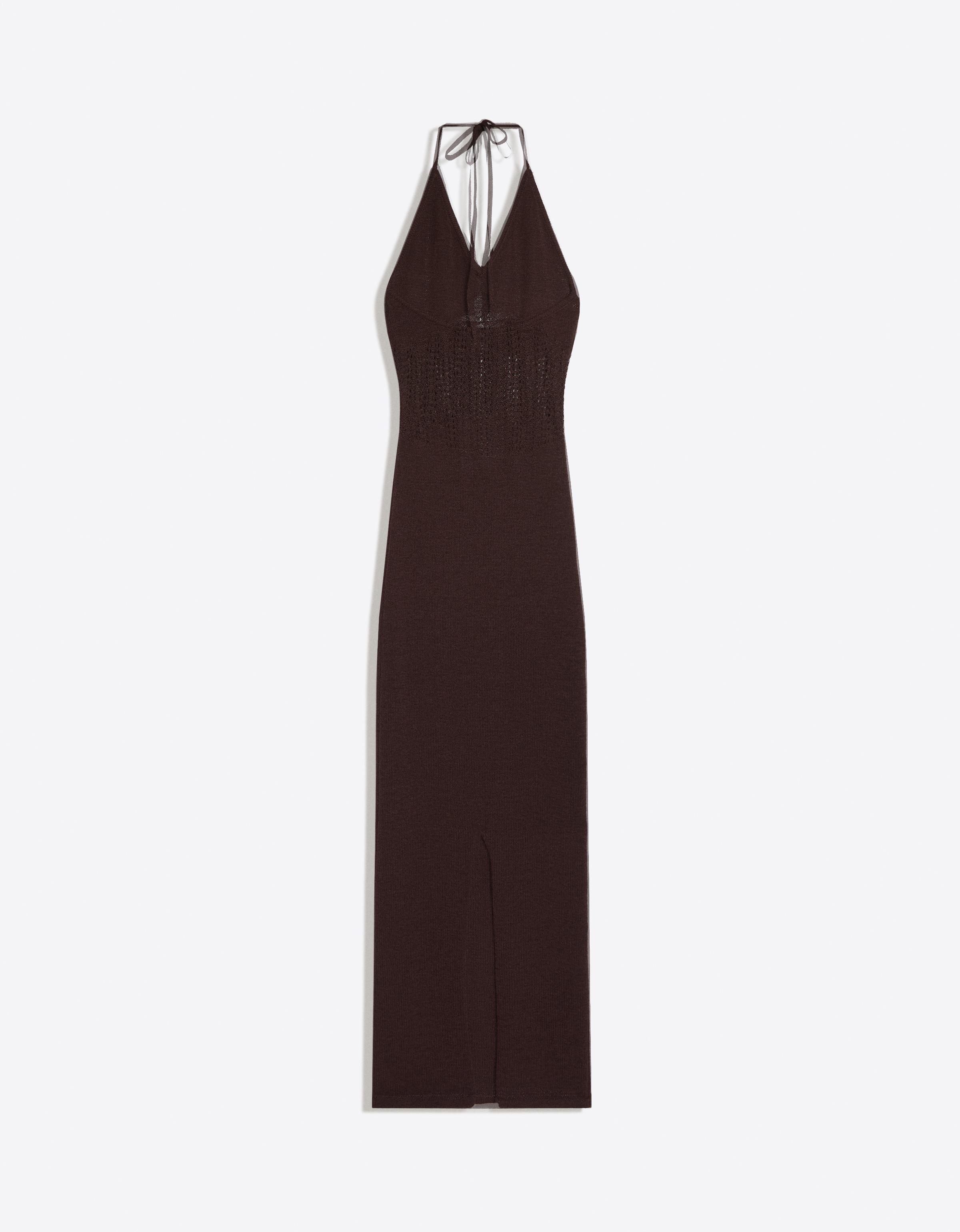 Halter midi dress — Brown