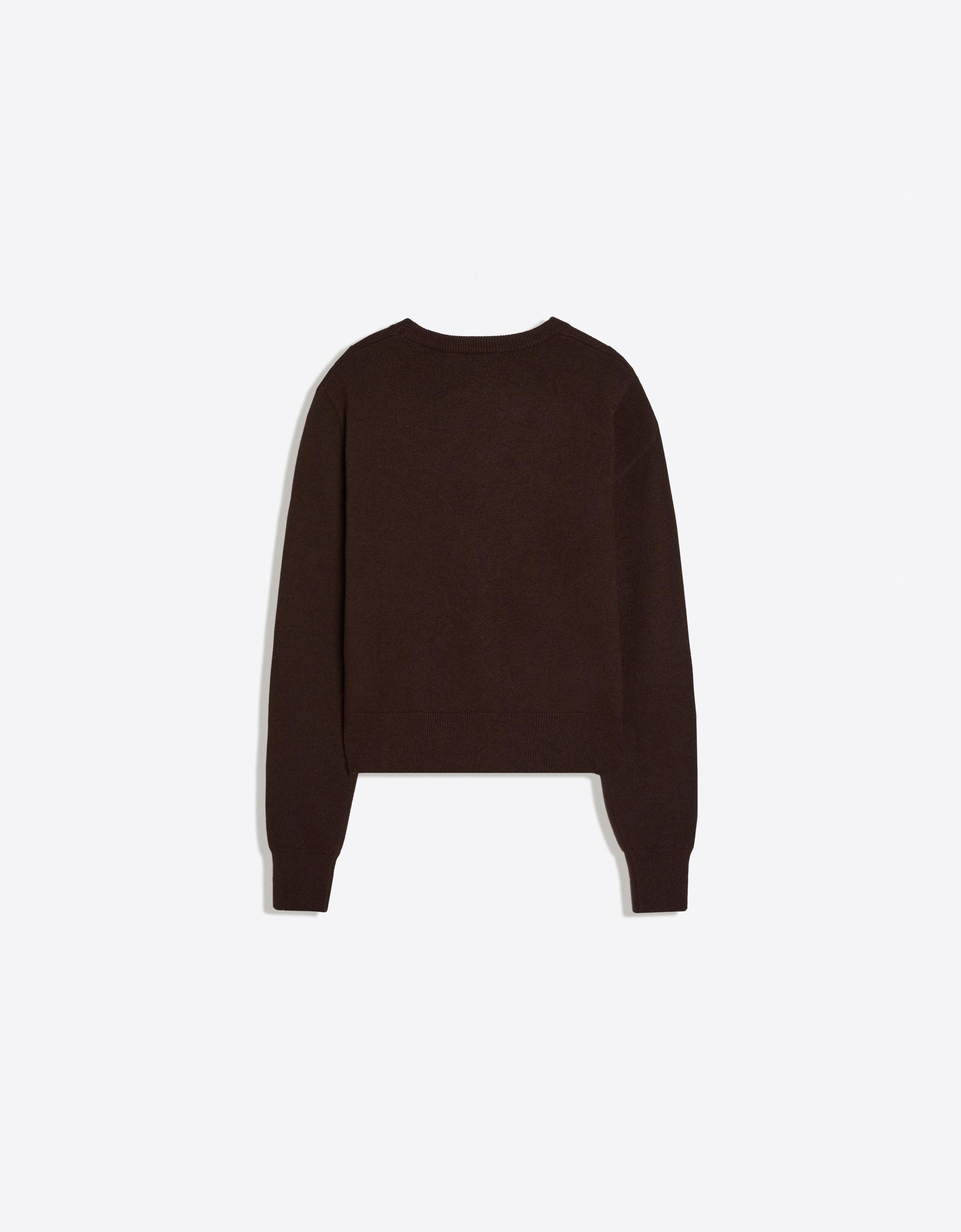 Round neck jumper — Brown