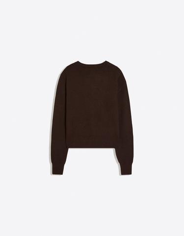 Striped fitted round neck jumper — Brown 6