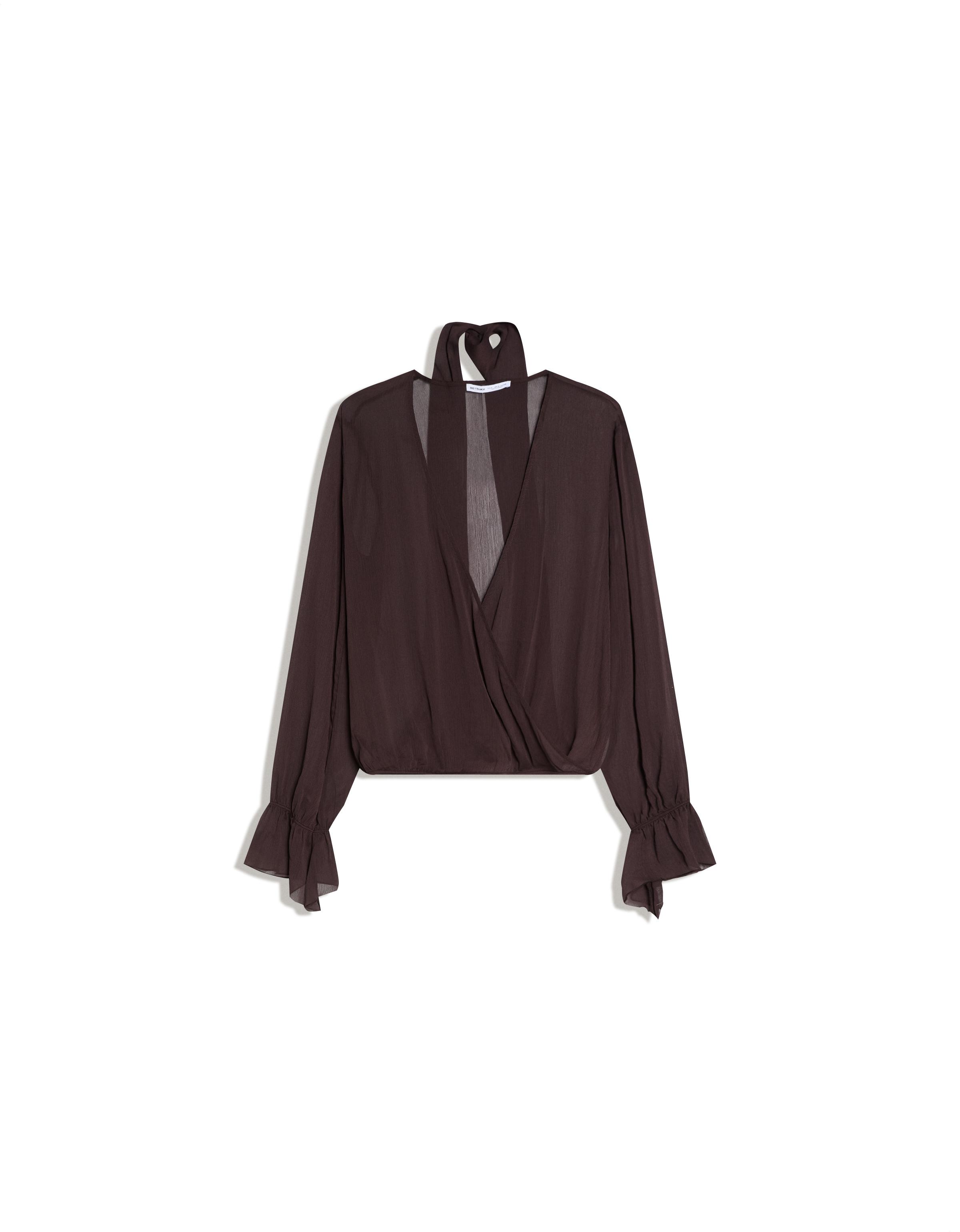 Uzun kollu kruvaze bluz - Görsel 8