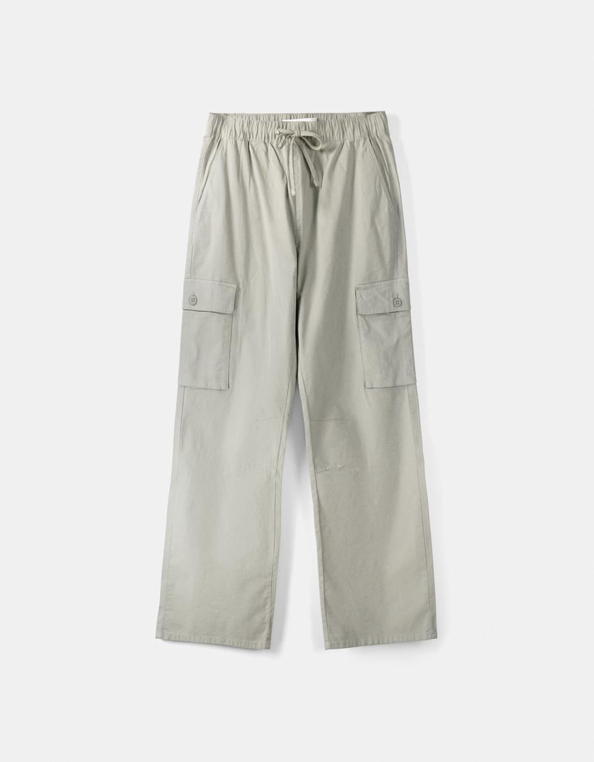 Calças cargo-Cinza-4