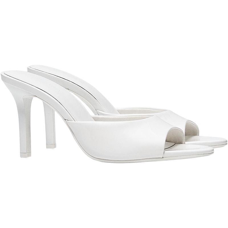 High-heel mules — WHITE