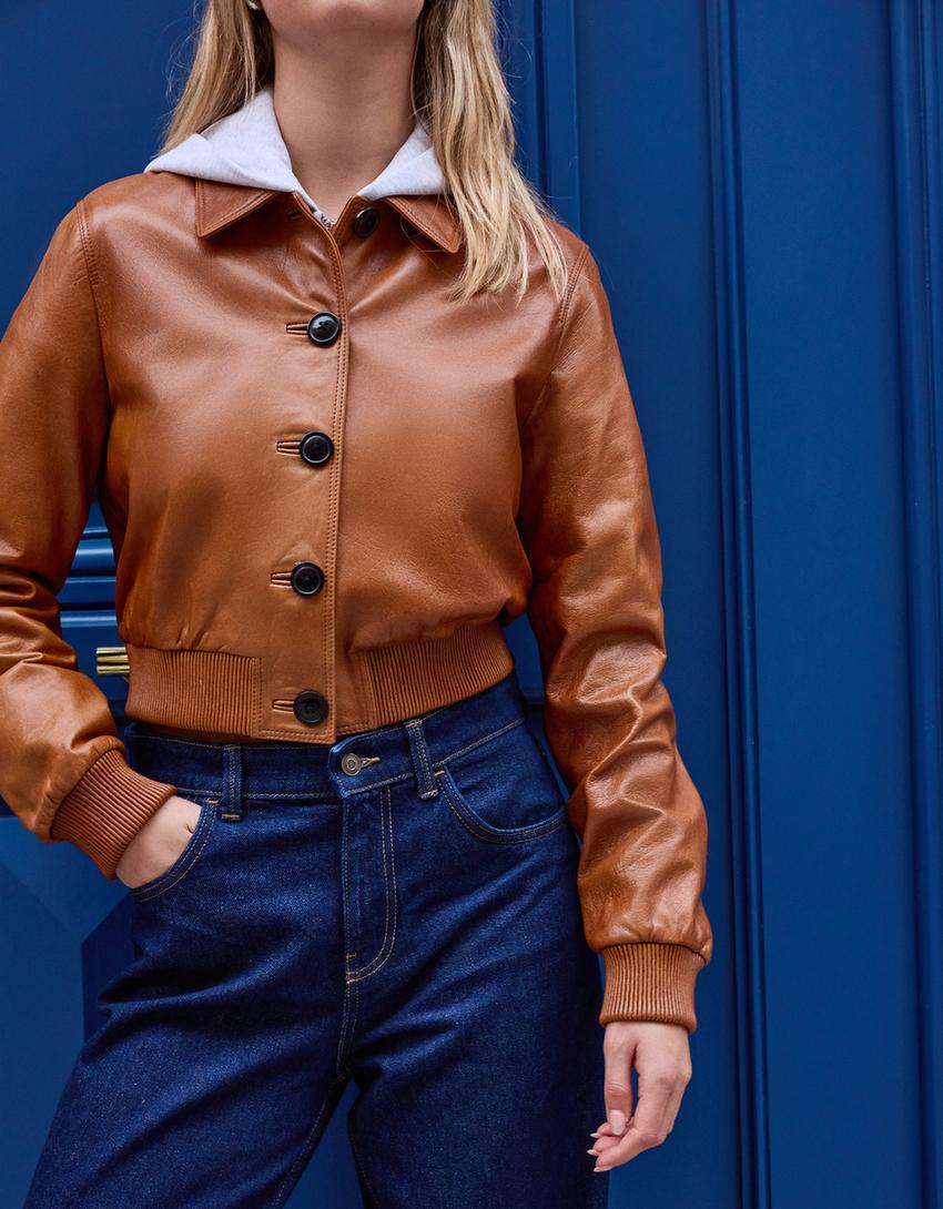 Leather jacket-Brown