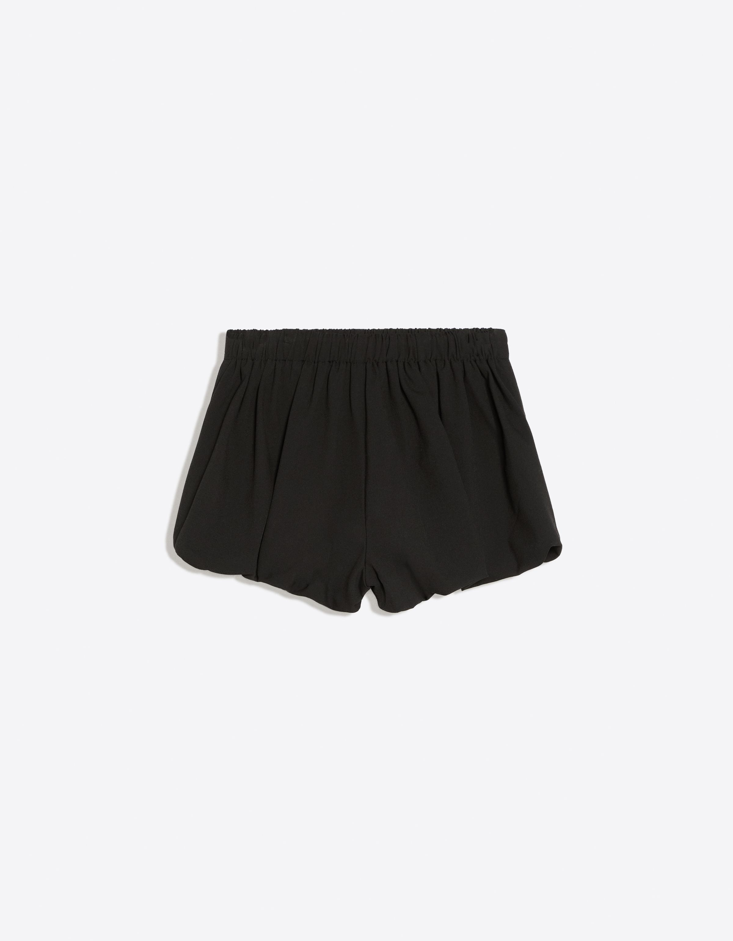 Check balloon mini shorts — Black