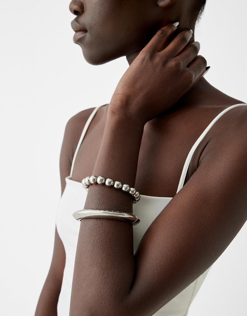 Lot 2 bracelets perles Signature Edition-Argent-1