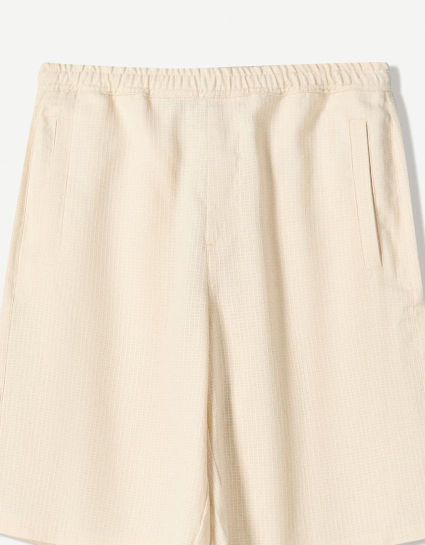 Rustieke skater jogger bermuda-Beige-2