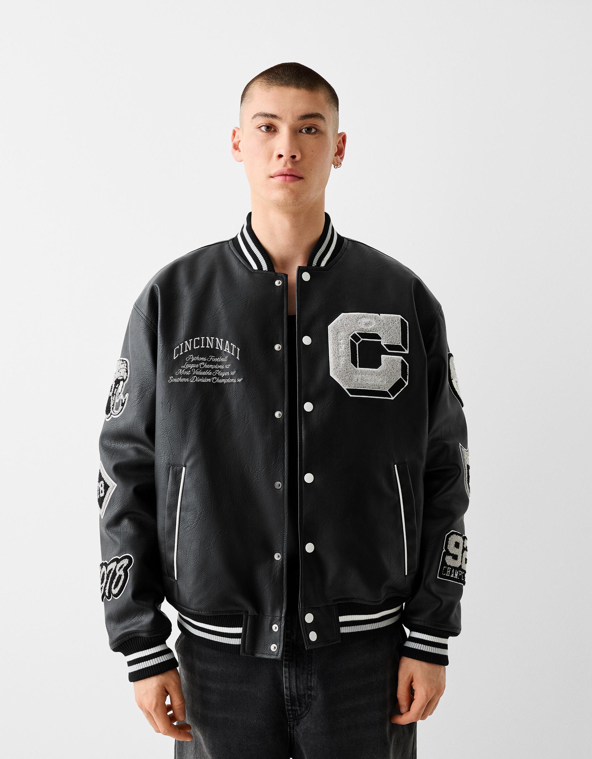 90s short blk うずい real leather bomber jacket