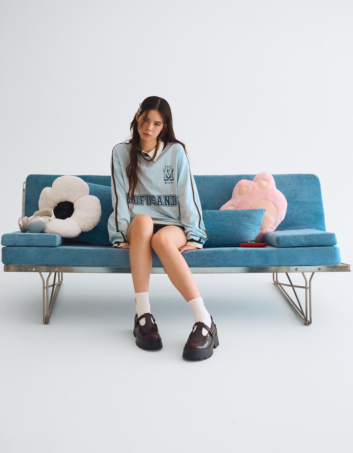 Chunky sole loafers with strap