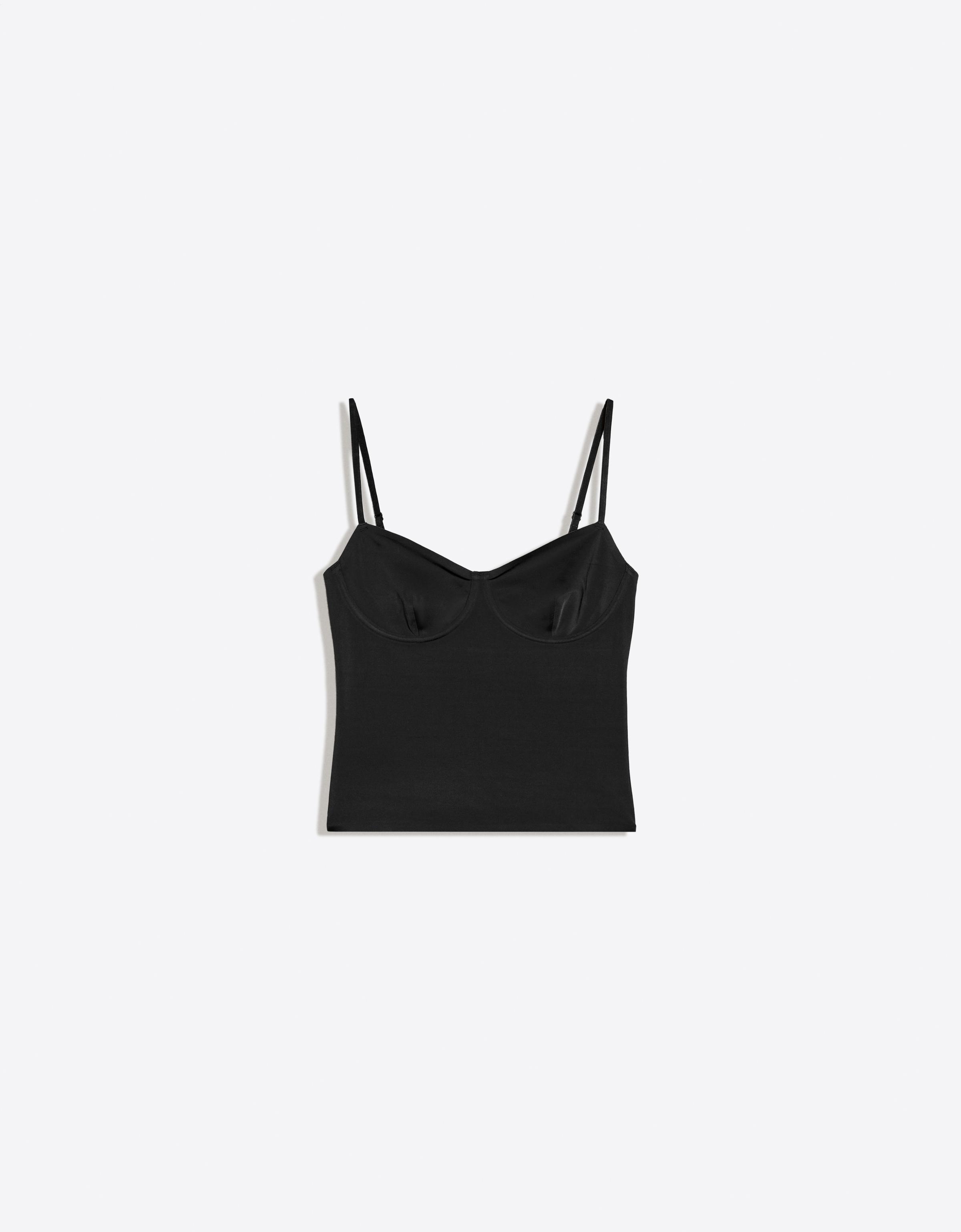 Sweetheart neckline camisole top — Black