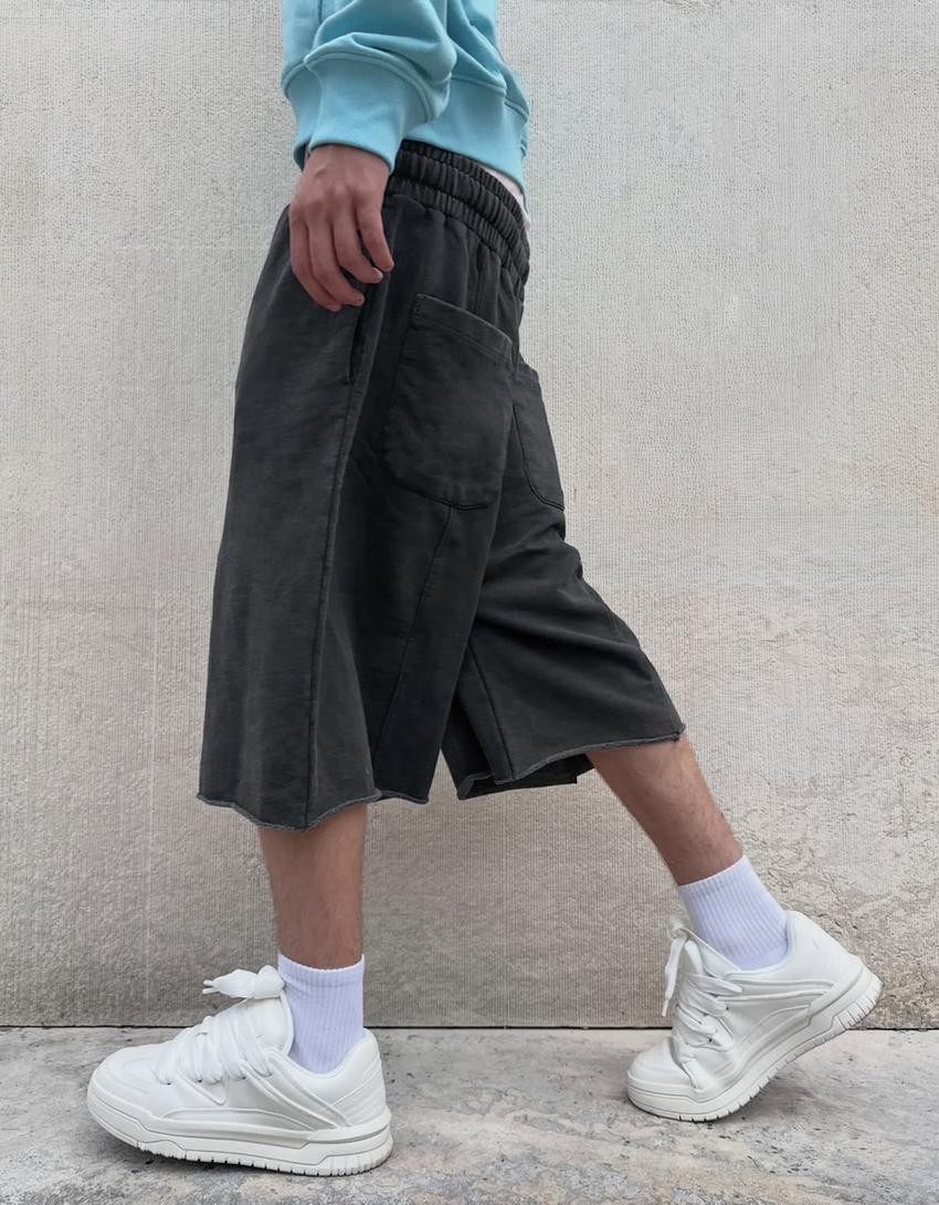 Jogger fit bermuda-Gri