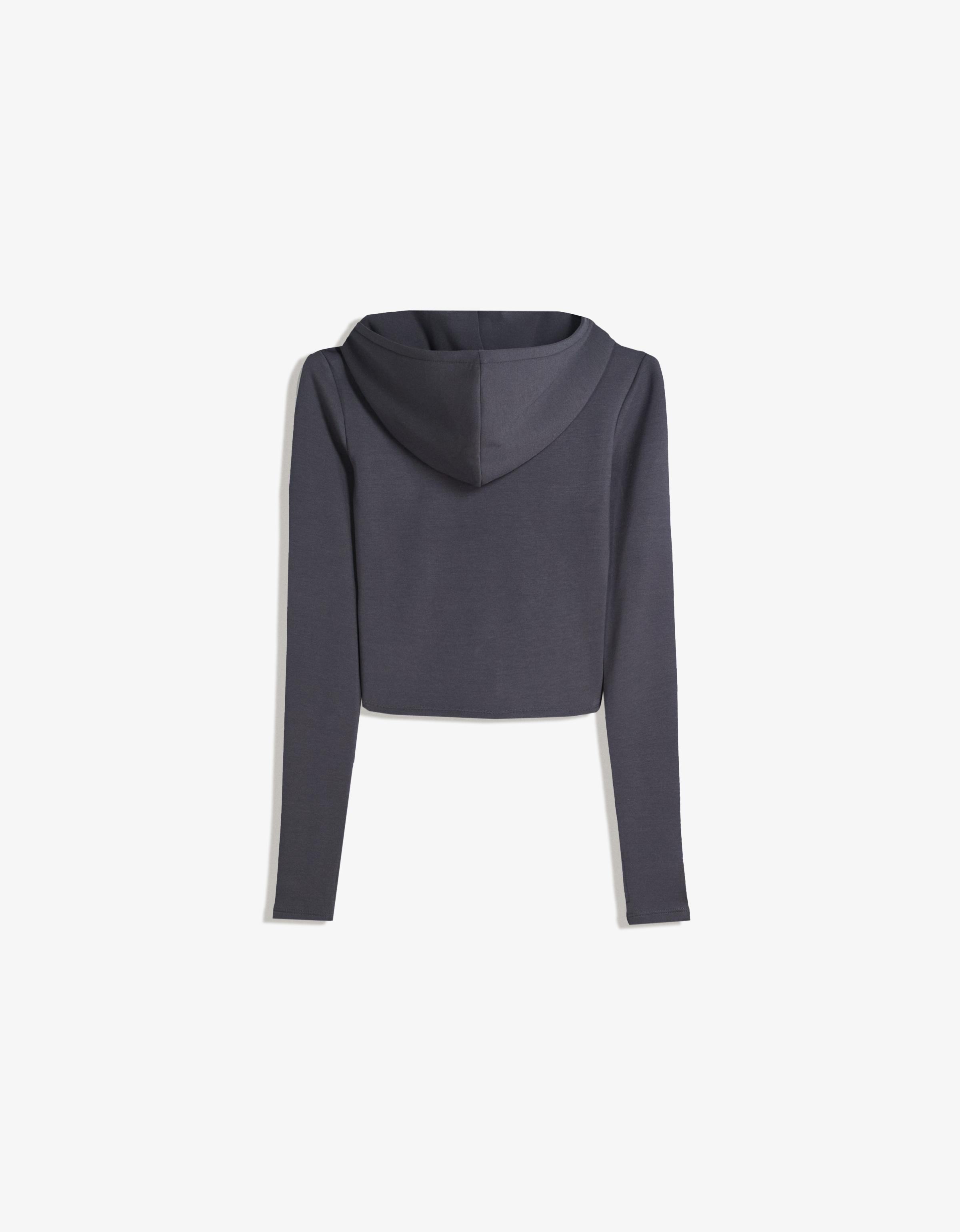 Soft zip-up modal hoodie — Grey