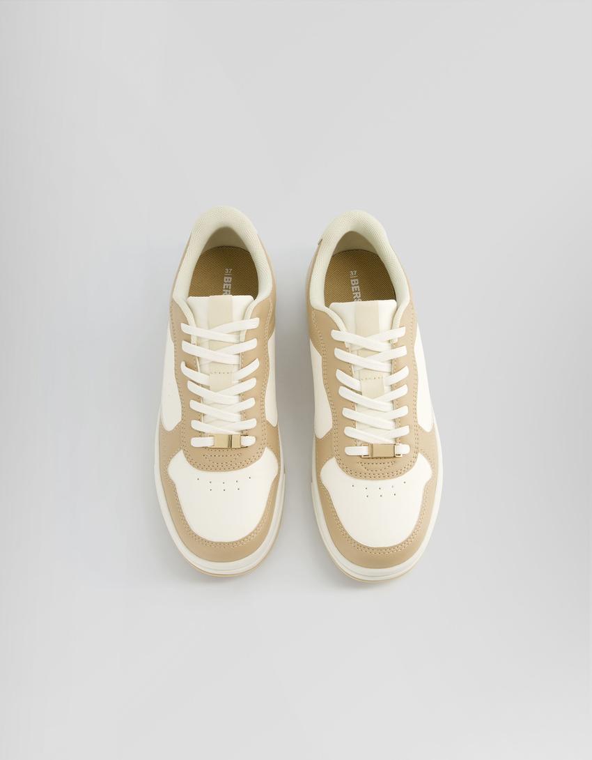 Contrast trainers-SAND-5