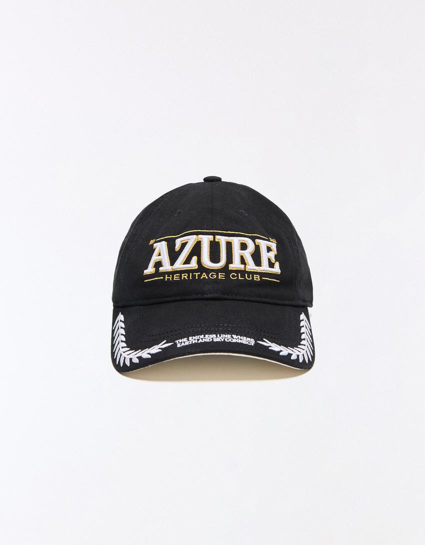Embroidered cap-Black