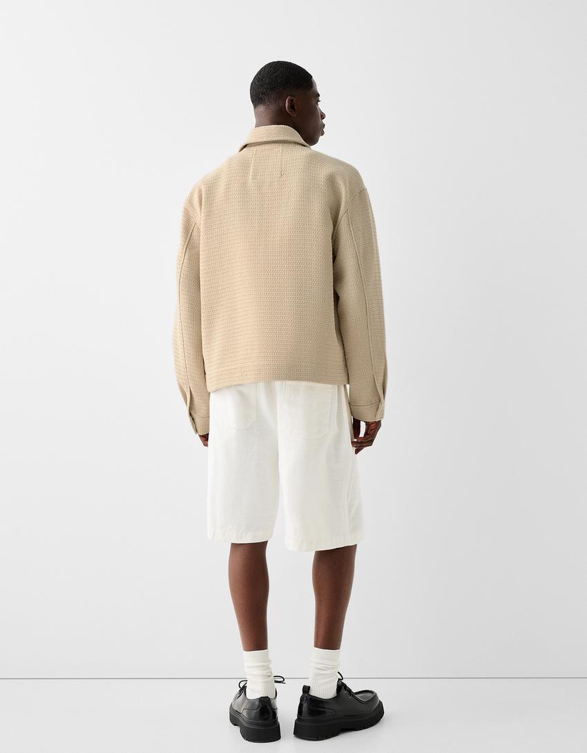 جاكيت بجيوب من نسيج ريفي-رملي-1