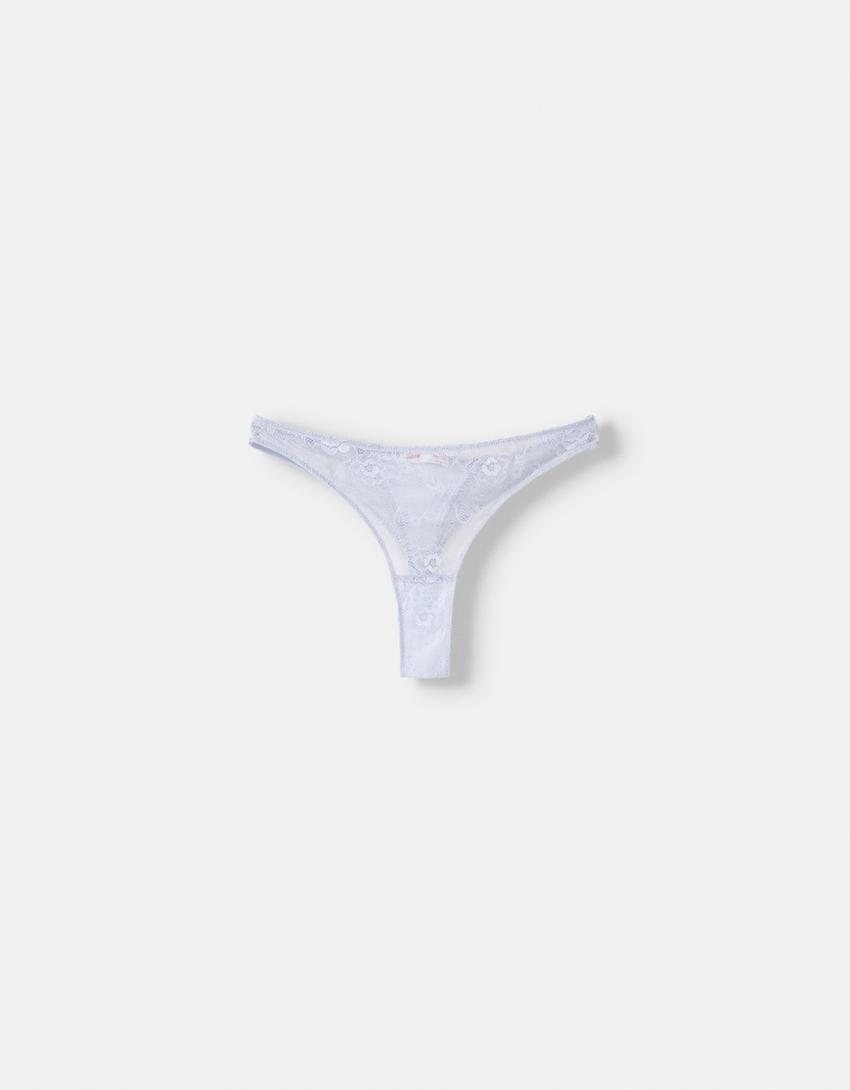 Slip brésilien dentelle-Bleu-4