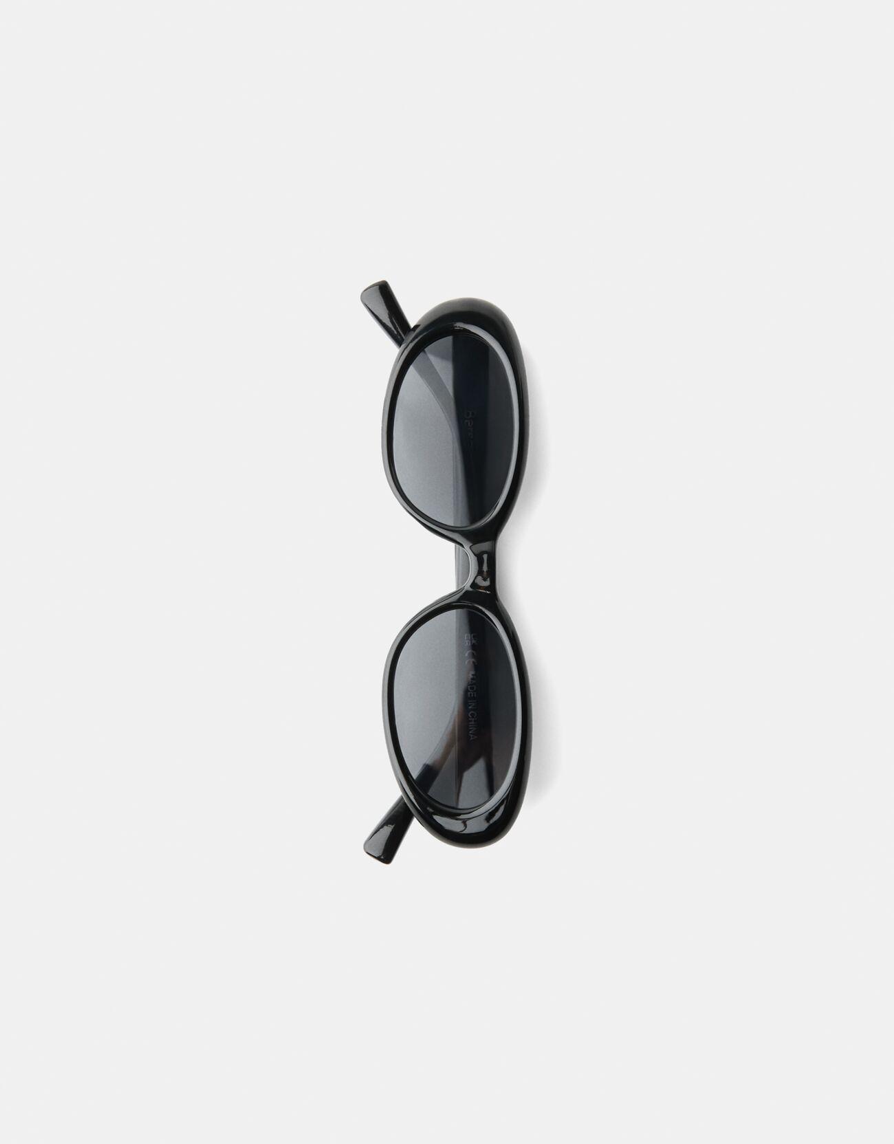 Oval plastic sunglasses — Black