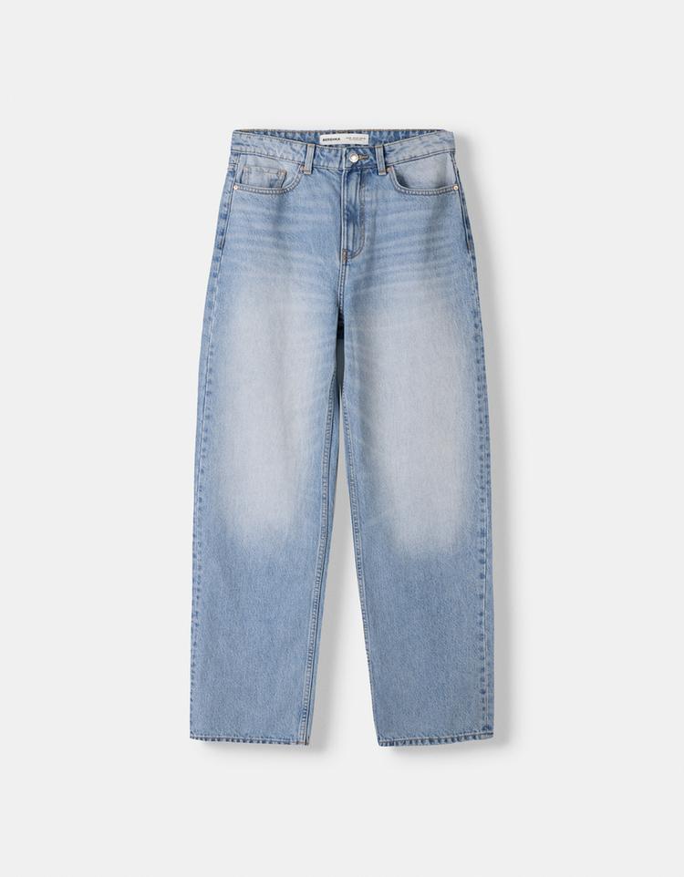 Straight fit geniş paça jean