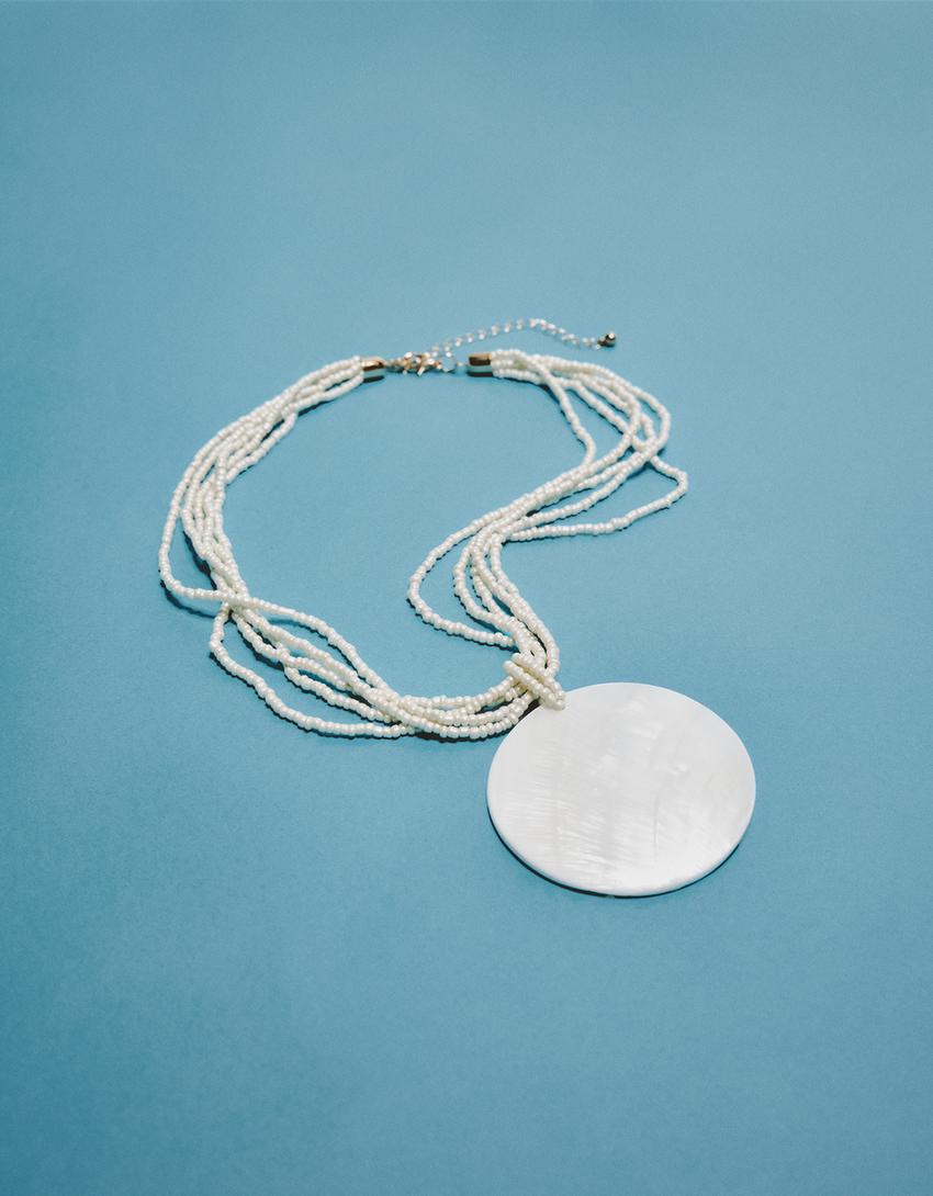 Collar colgante nacar-Blanco-0
