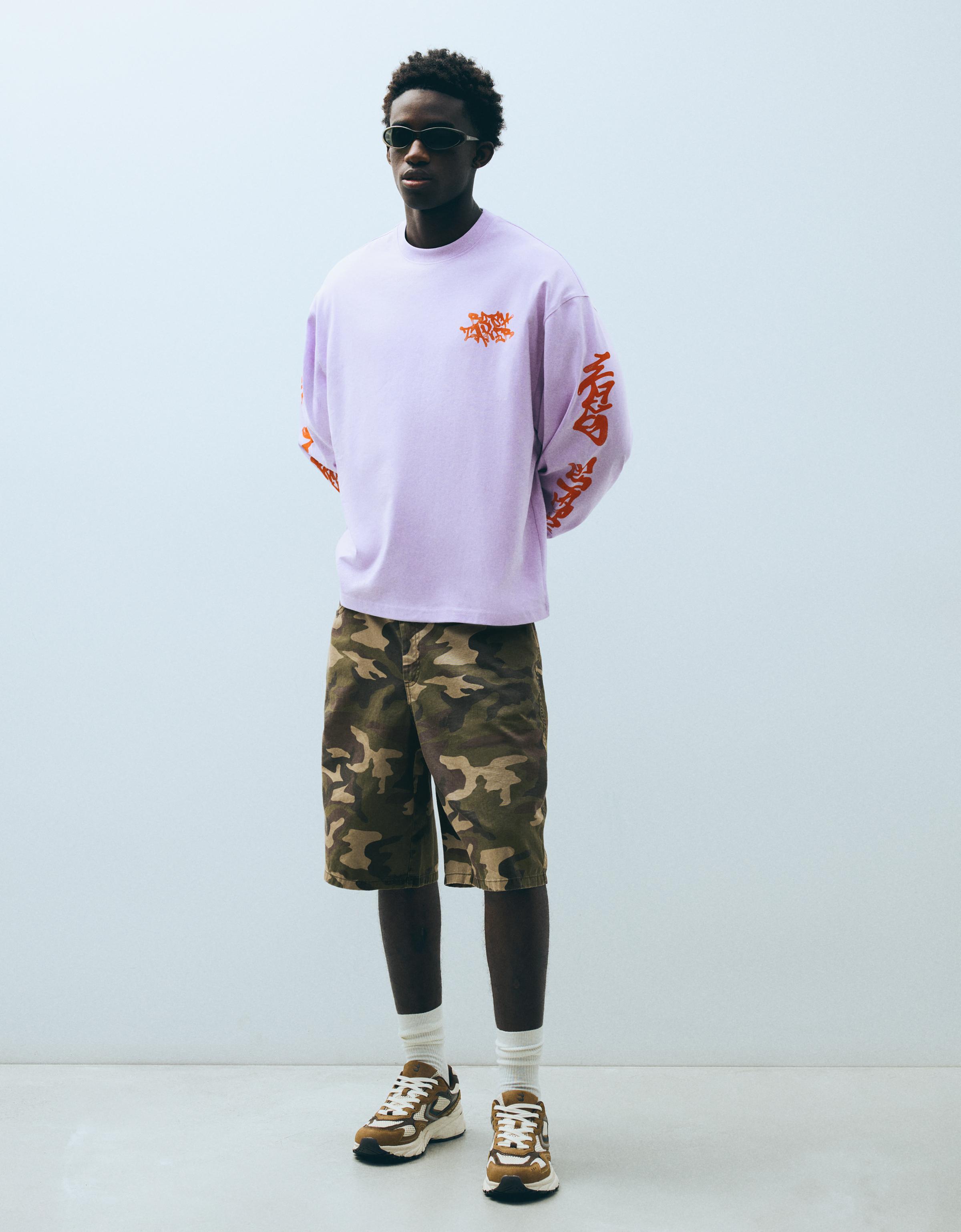 Long-sleeve print T-shirt — Violet