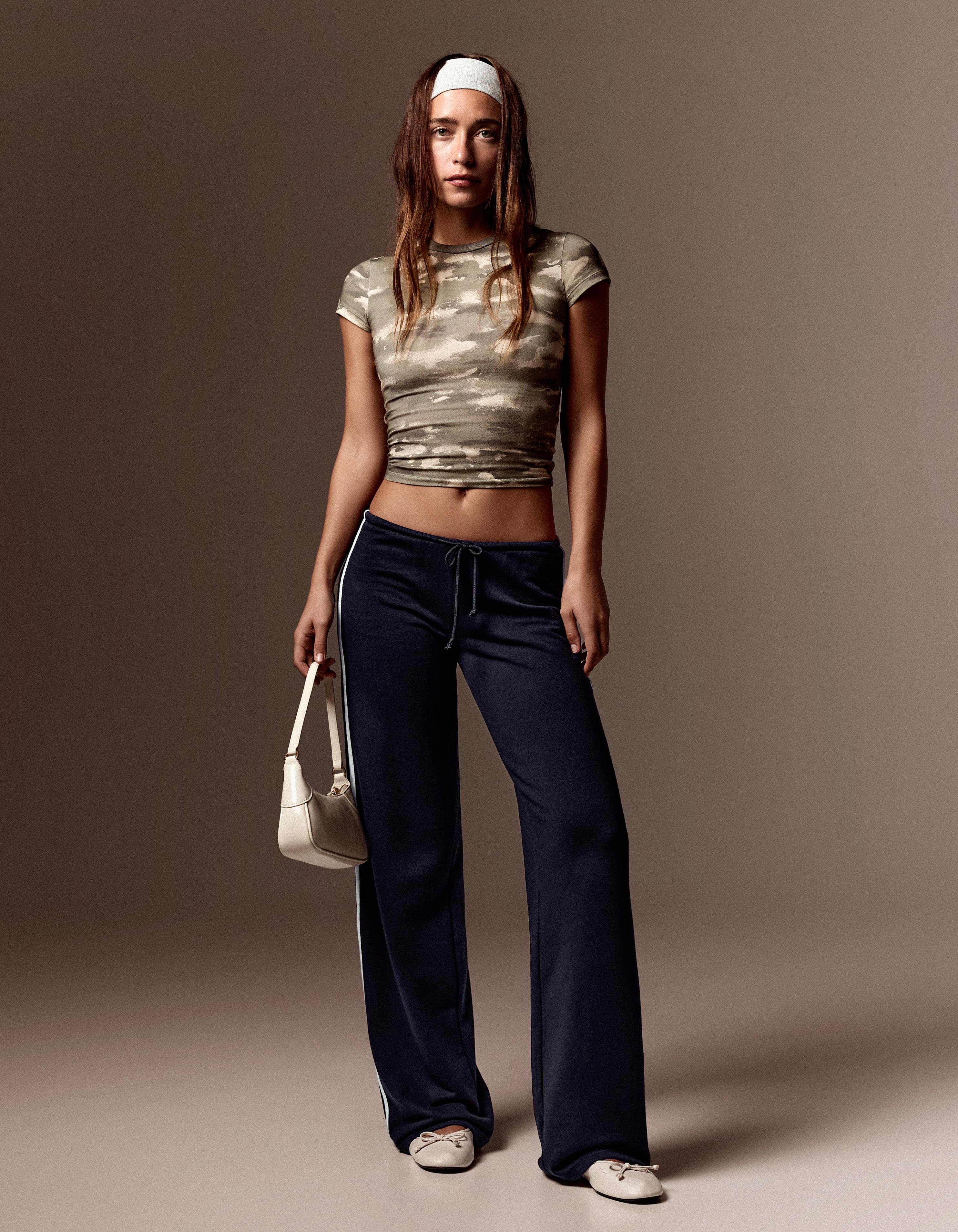 Side-stripe joggers — Navy