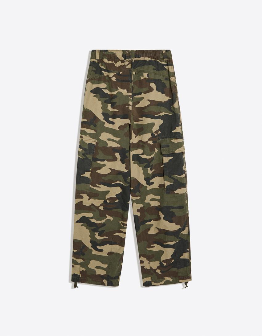 Baggy cargo pants-Khaki