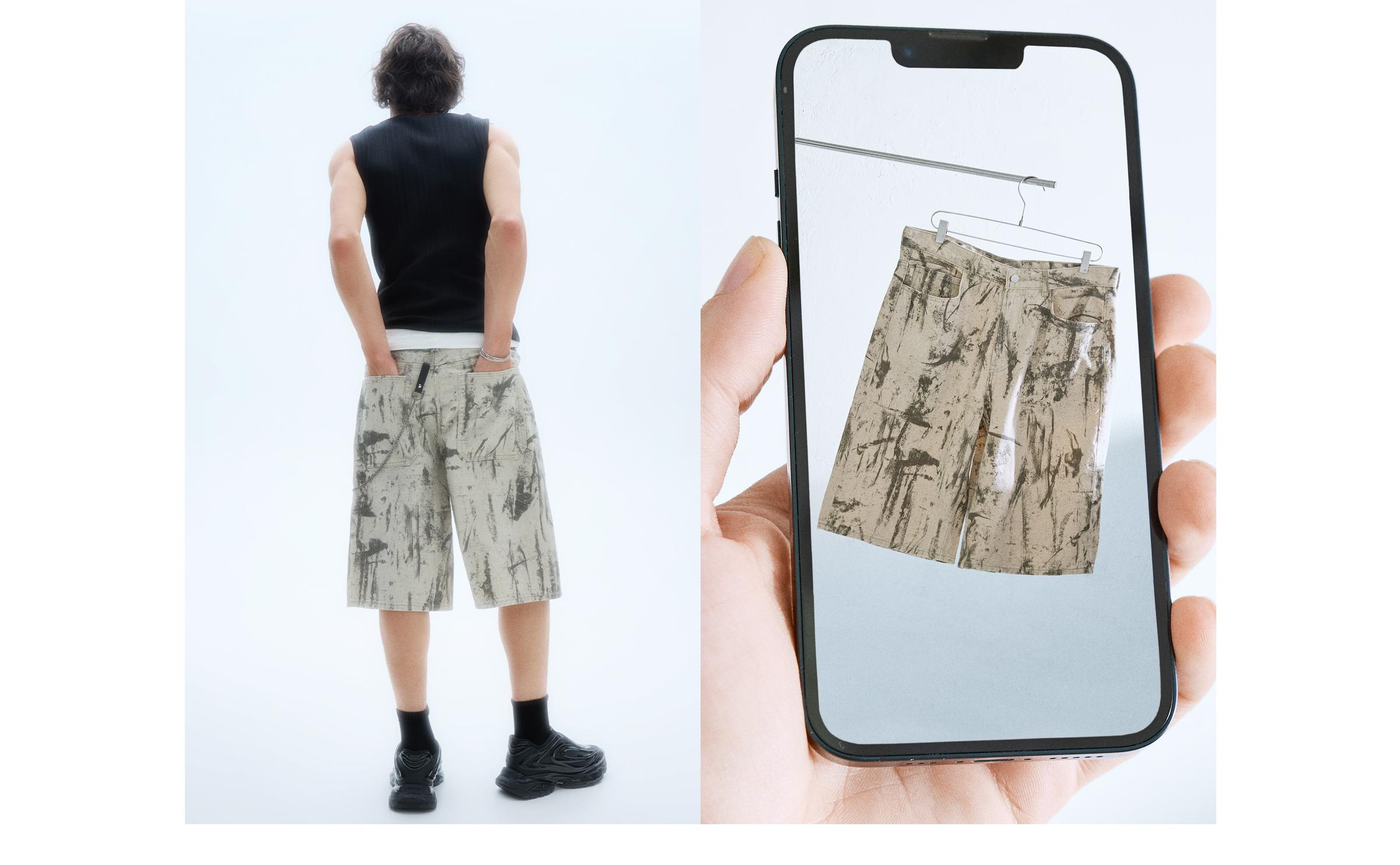 Printed baggy Bermuda shorts