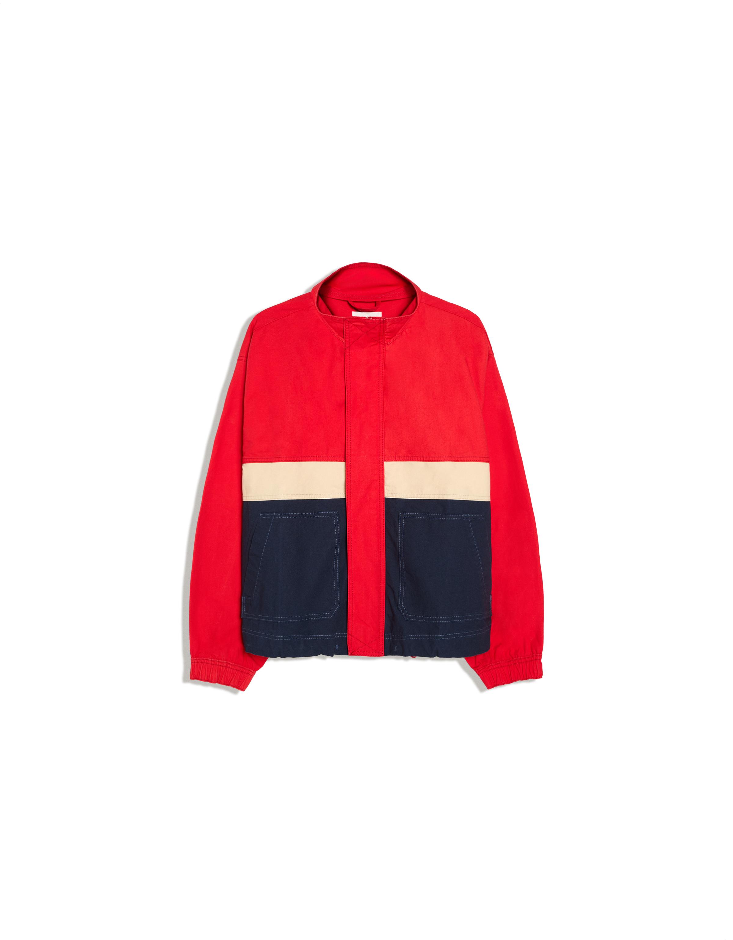 Zip-up windbreaker — Red