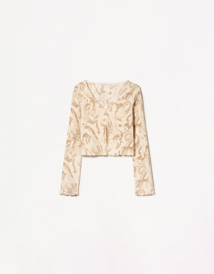 Printed jacket with buttons