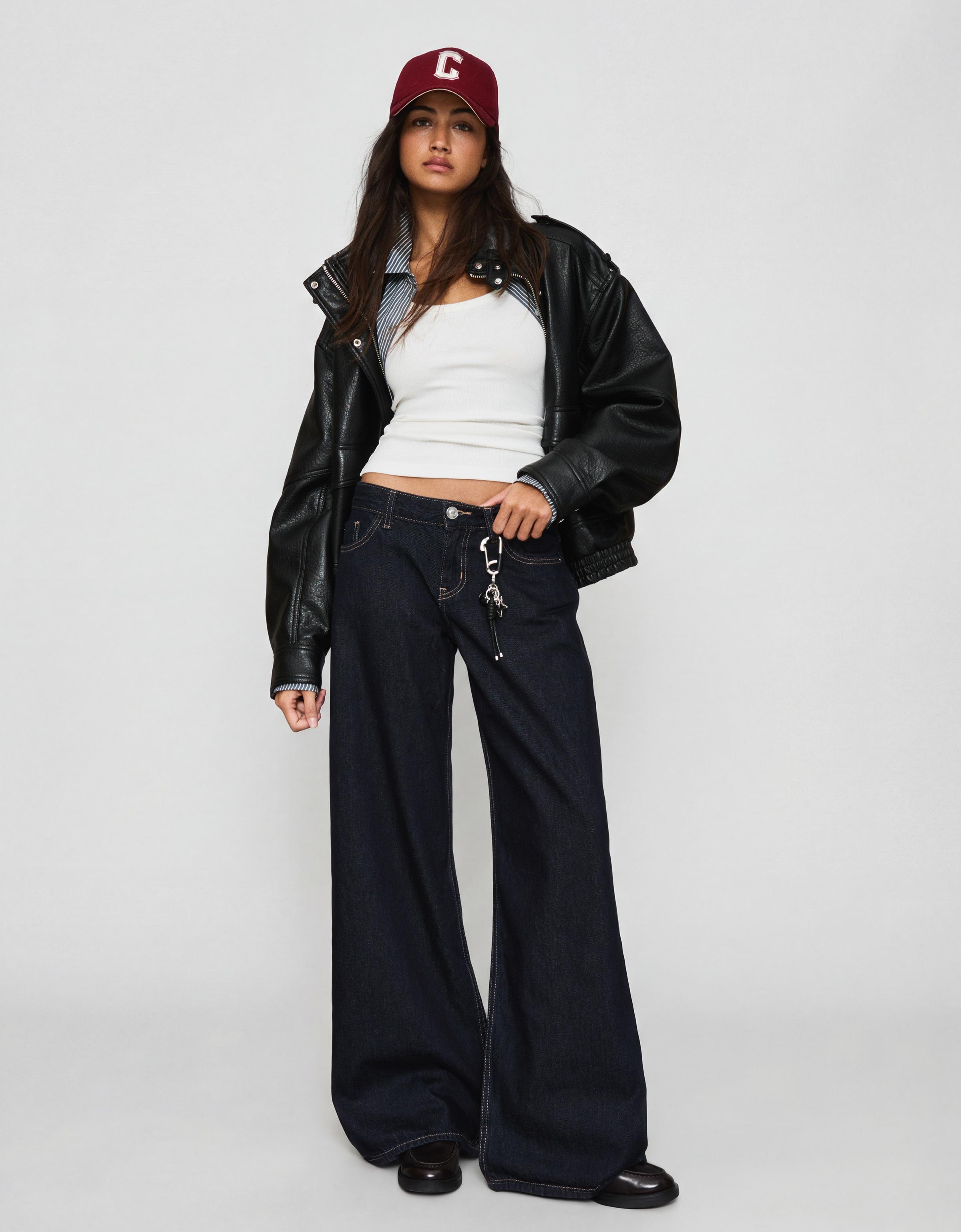 Geniş paça düşük bel jean - Görsel 35