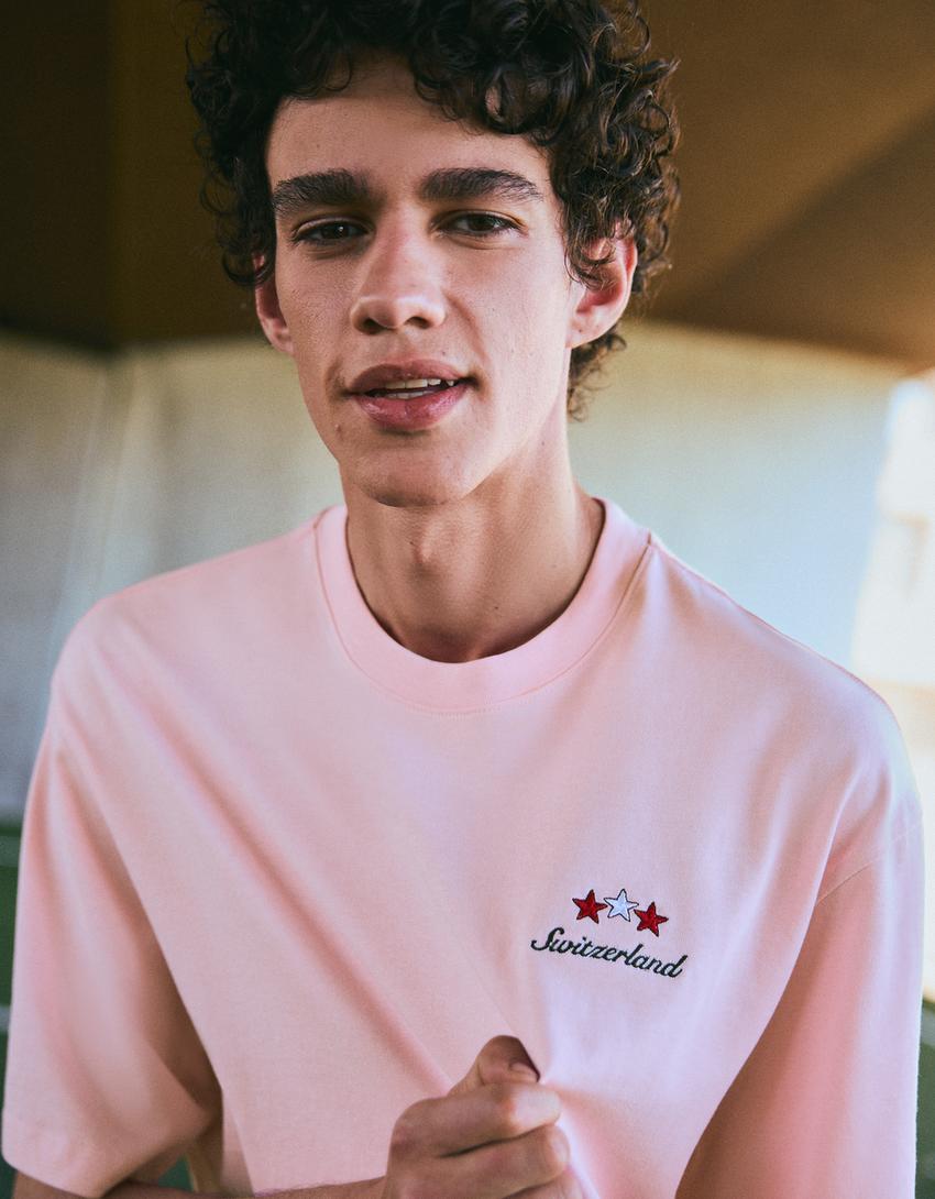 T-shirt boxy heavy-Rose