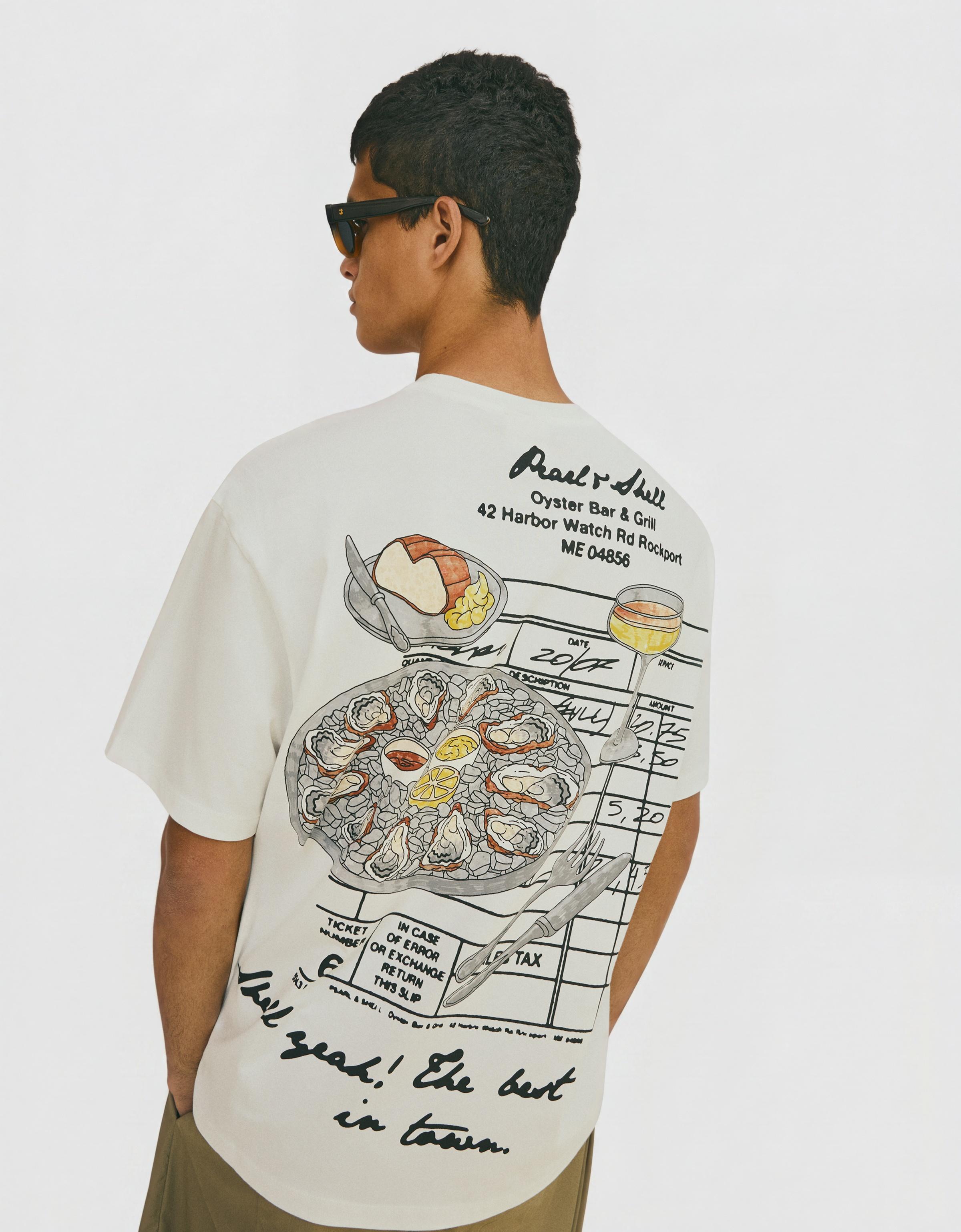 Relaxed fit printed T-shirt — Off white