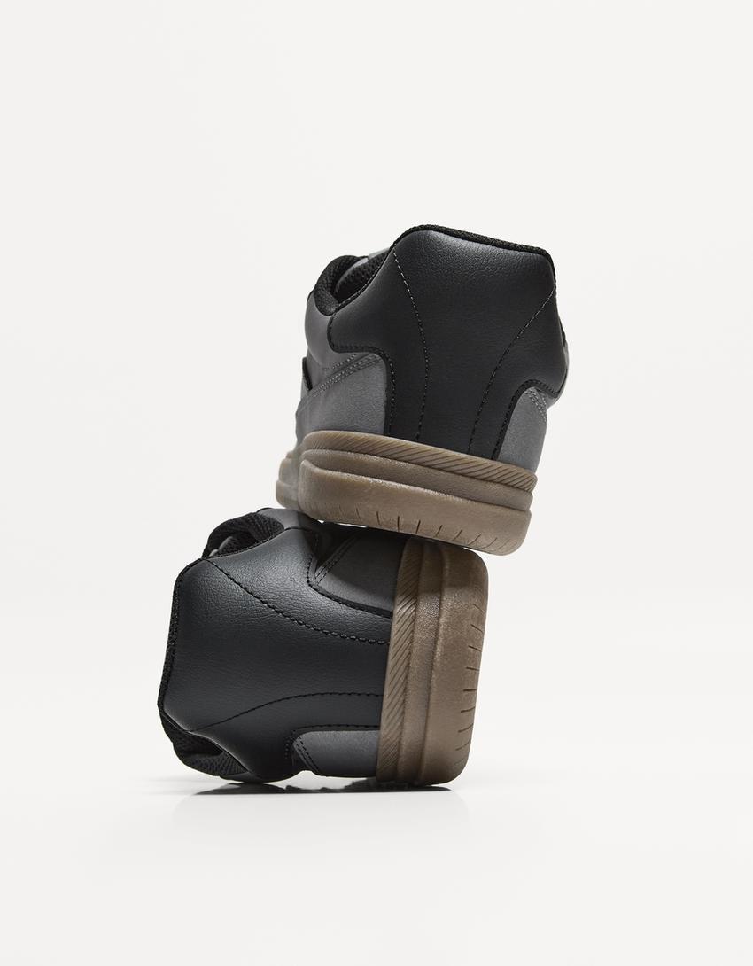 حذاء رياضي ريترو بكعب سميك-رمادي