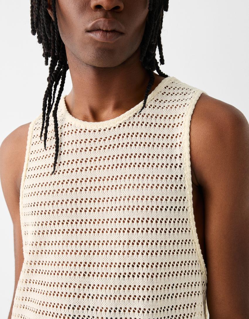 T-shirt alças mesh-Gelo-5