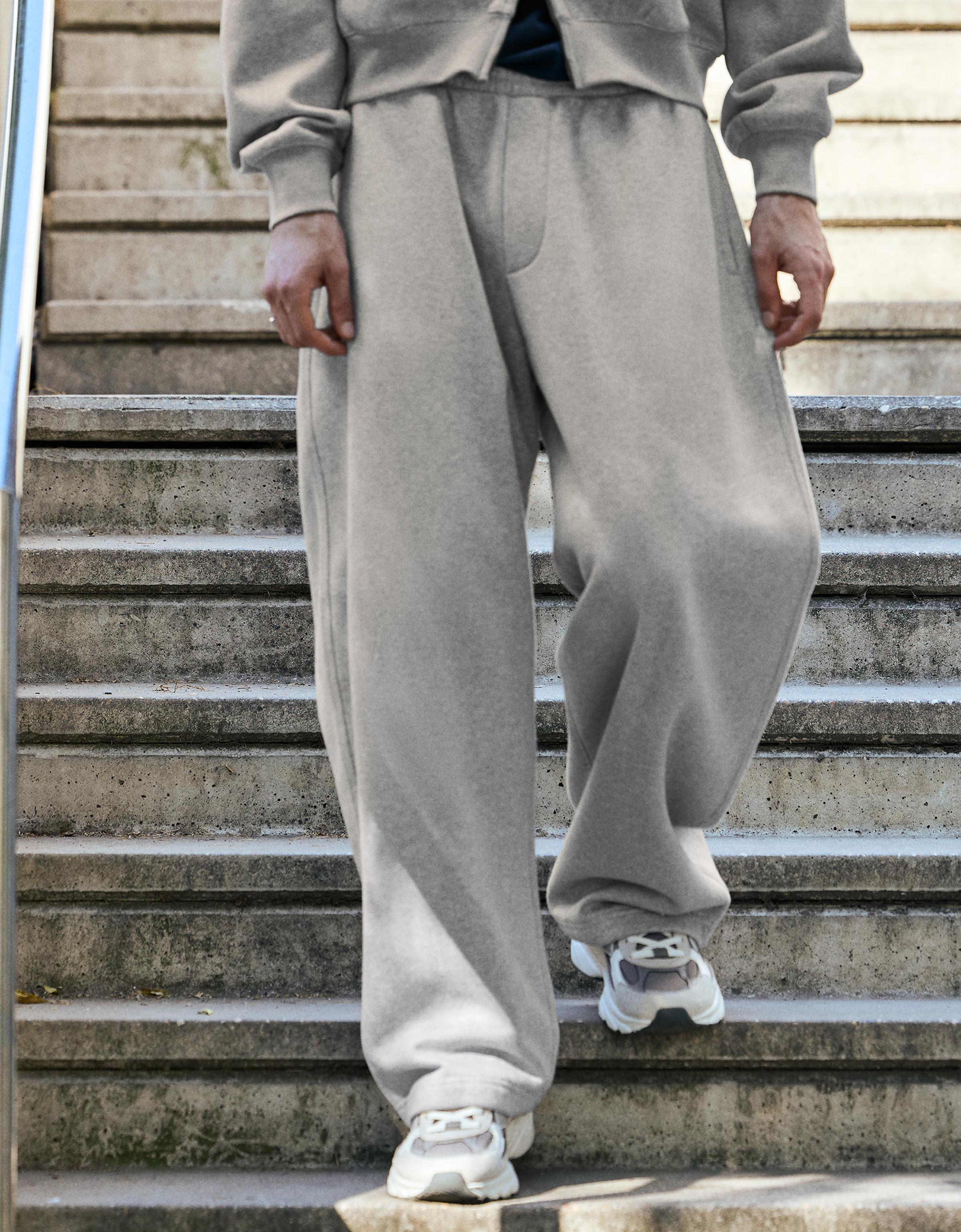 Napped balloon trousers — Grey