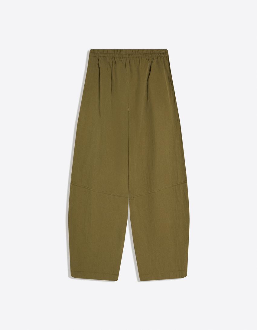 Pantaloni tecnici con pieghe-Kaki
