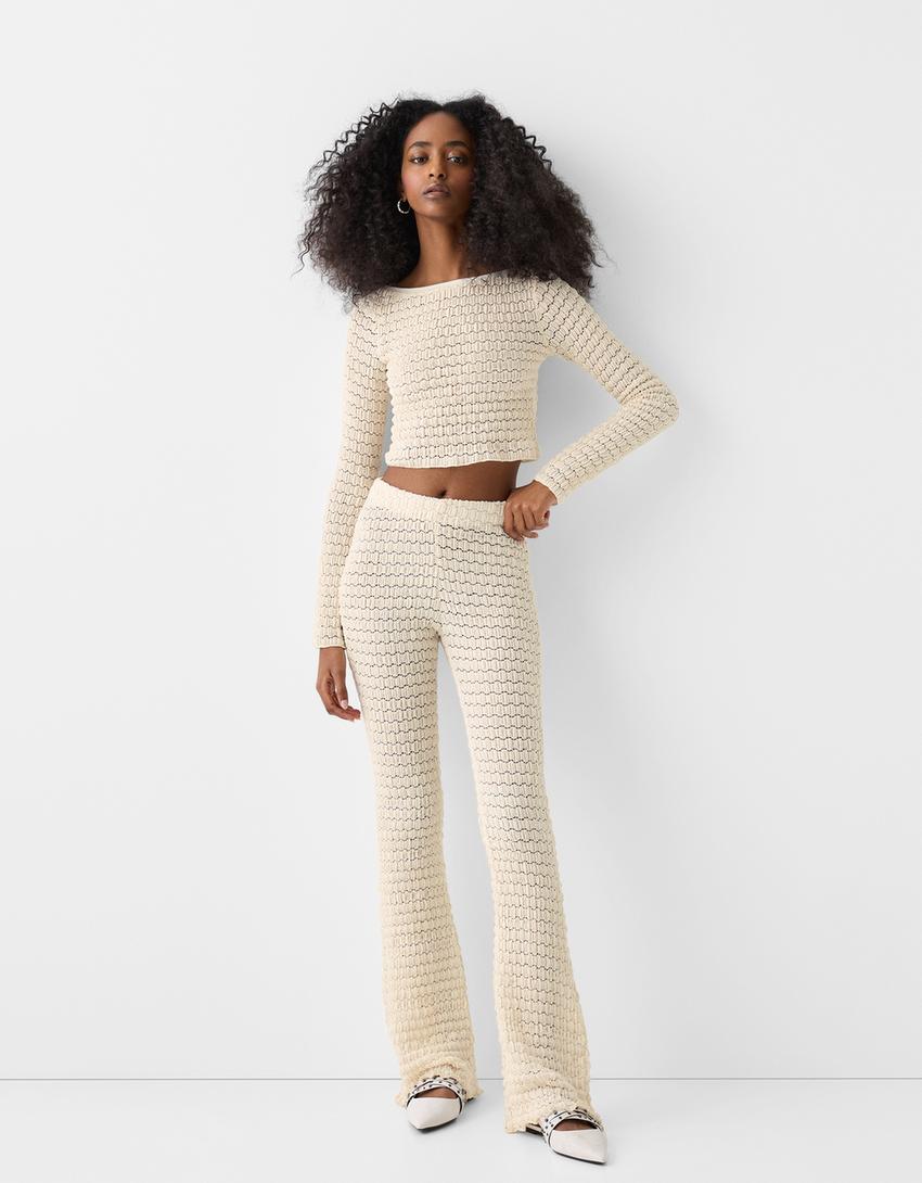 سويتر كروشيه كروب-كريمي-3