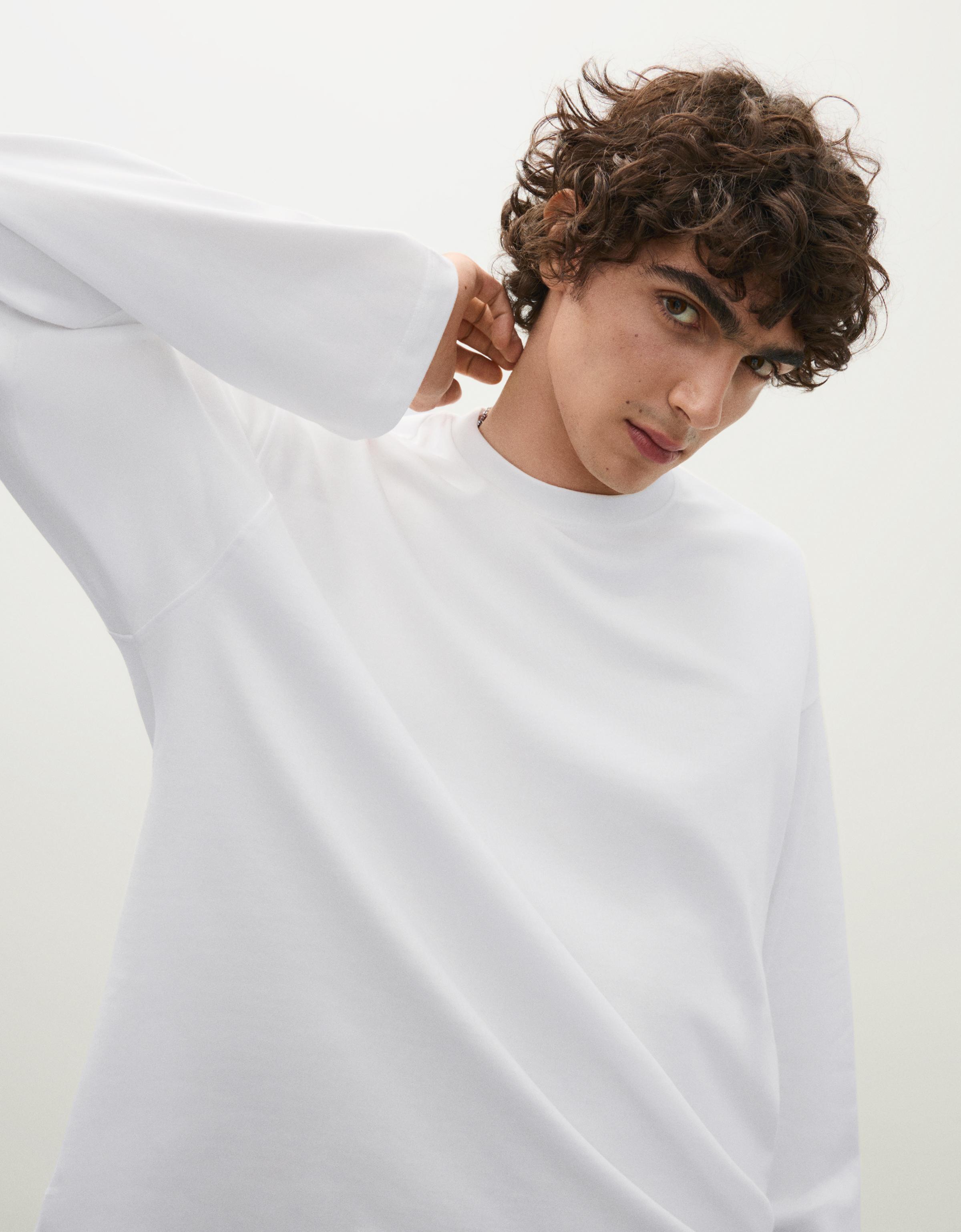 Boxy long sleeve T-shirt — White