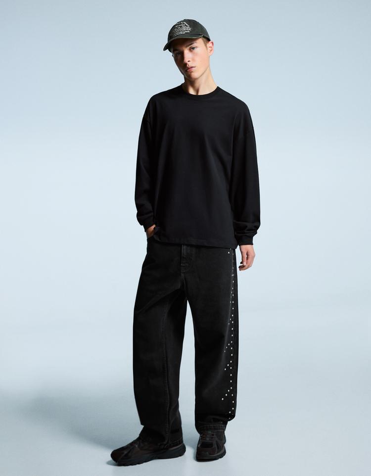 Jeans baggy fit clous