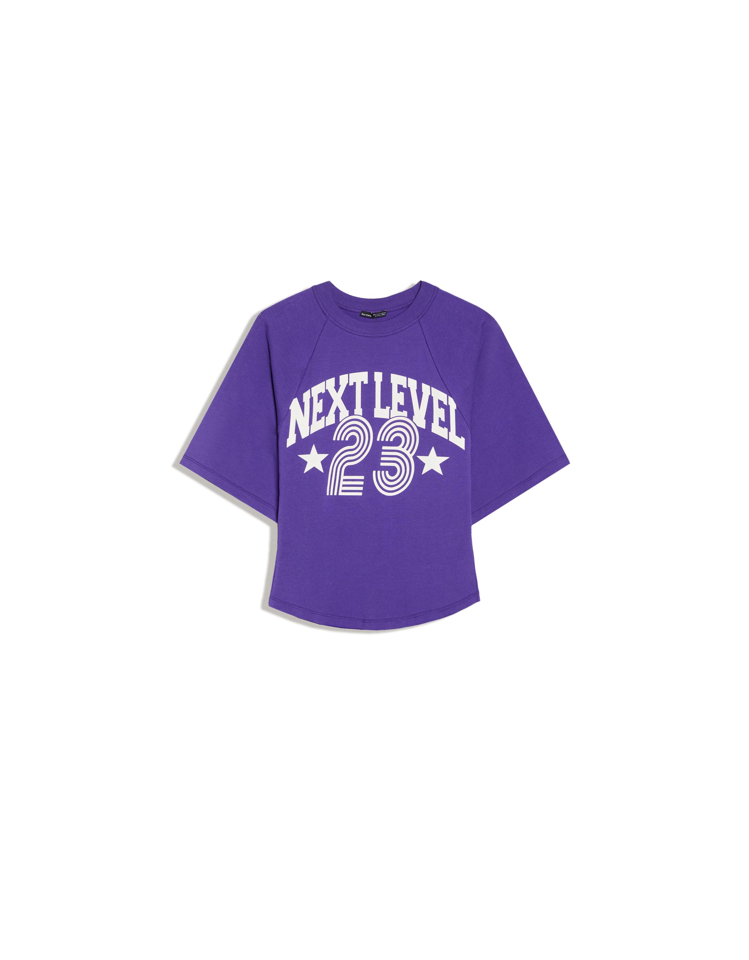 Corset-effect print T-shirt — Violet