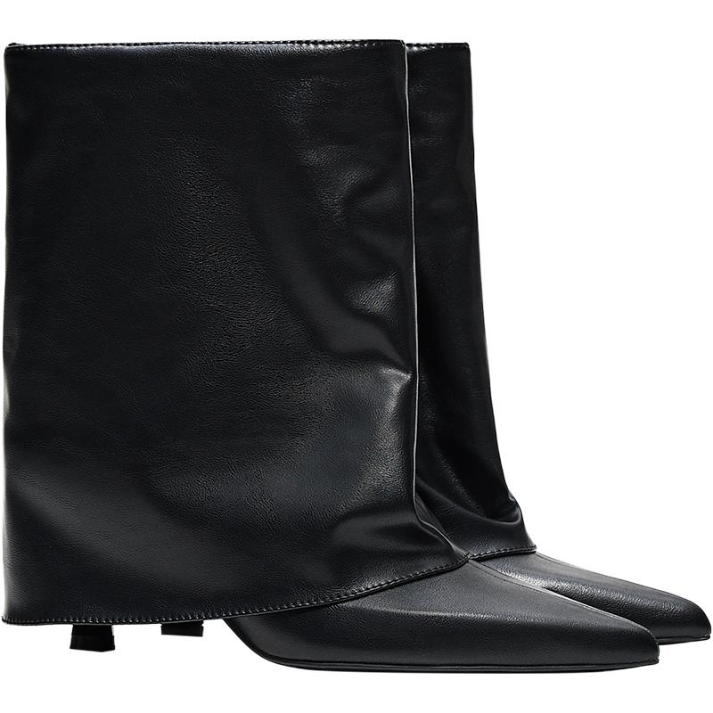 Trouser ankle boots — BLACK
